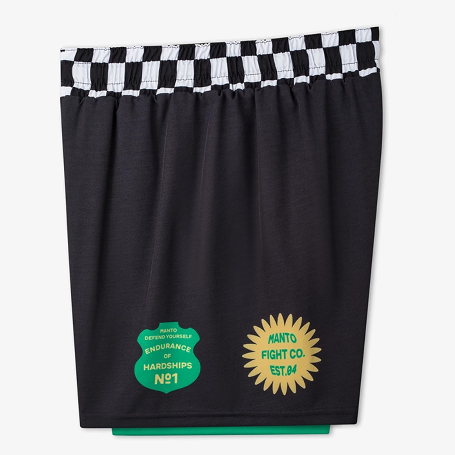 MANTO MMA Fight Shorts, Cross, black-green, XXL