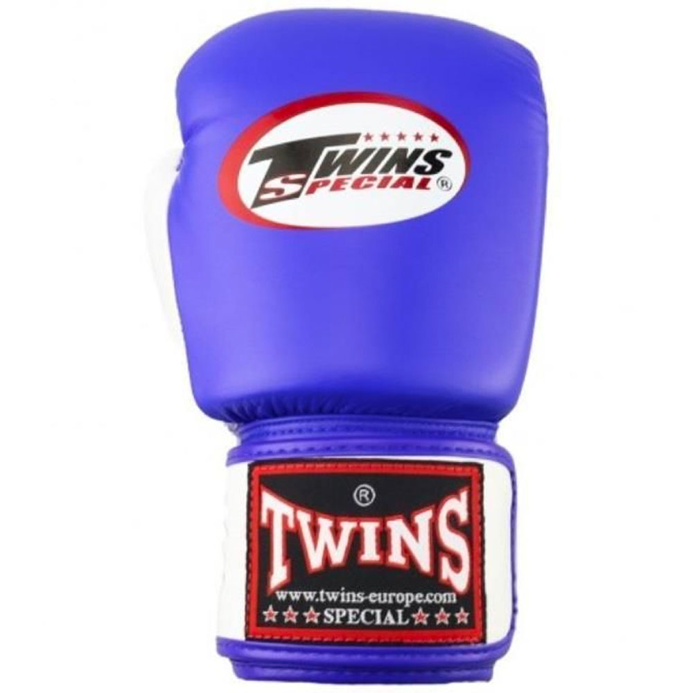 TWINS Special Boxhandschuhe, Leder, BGVL-3, blau-weiß, 12 Oz