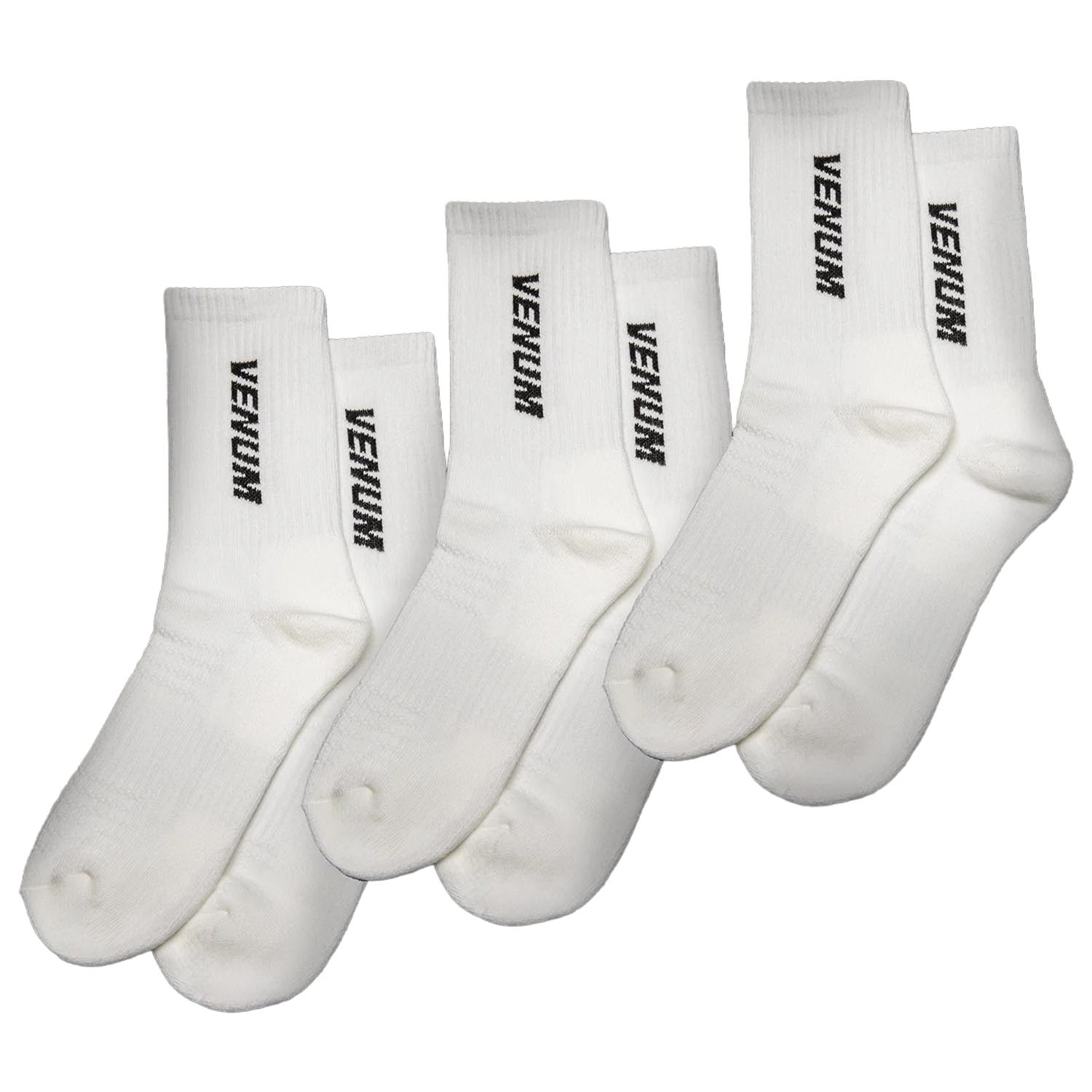 VENUM Socks, Essential, 3er Set, white-black, S