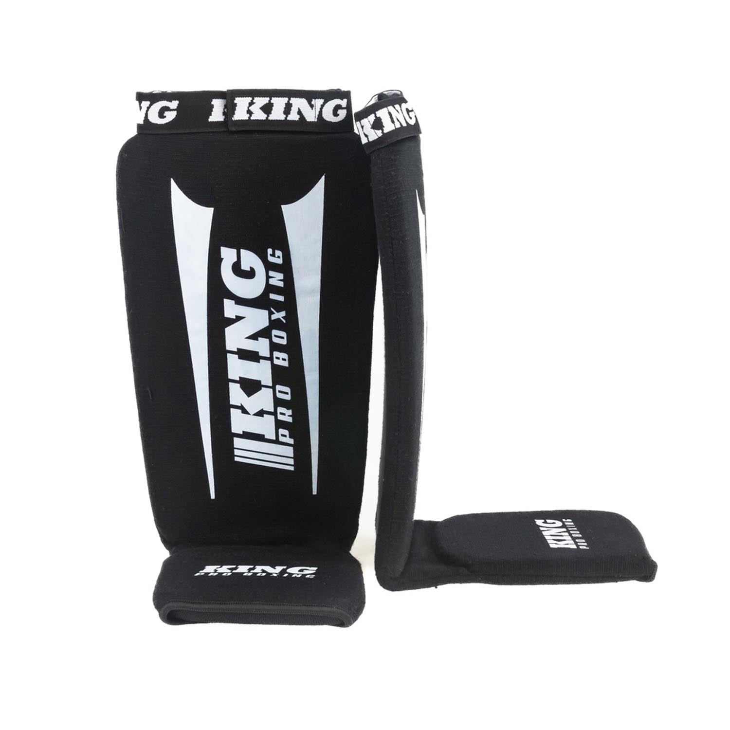 KING PRO BOXING Shin Gurads, Revo 1, black-white, XL