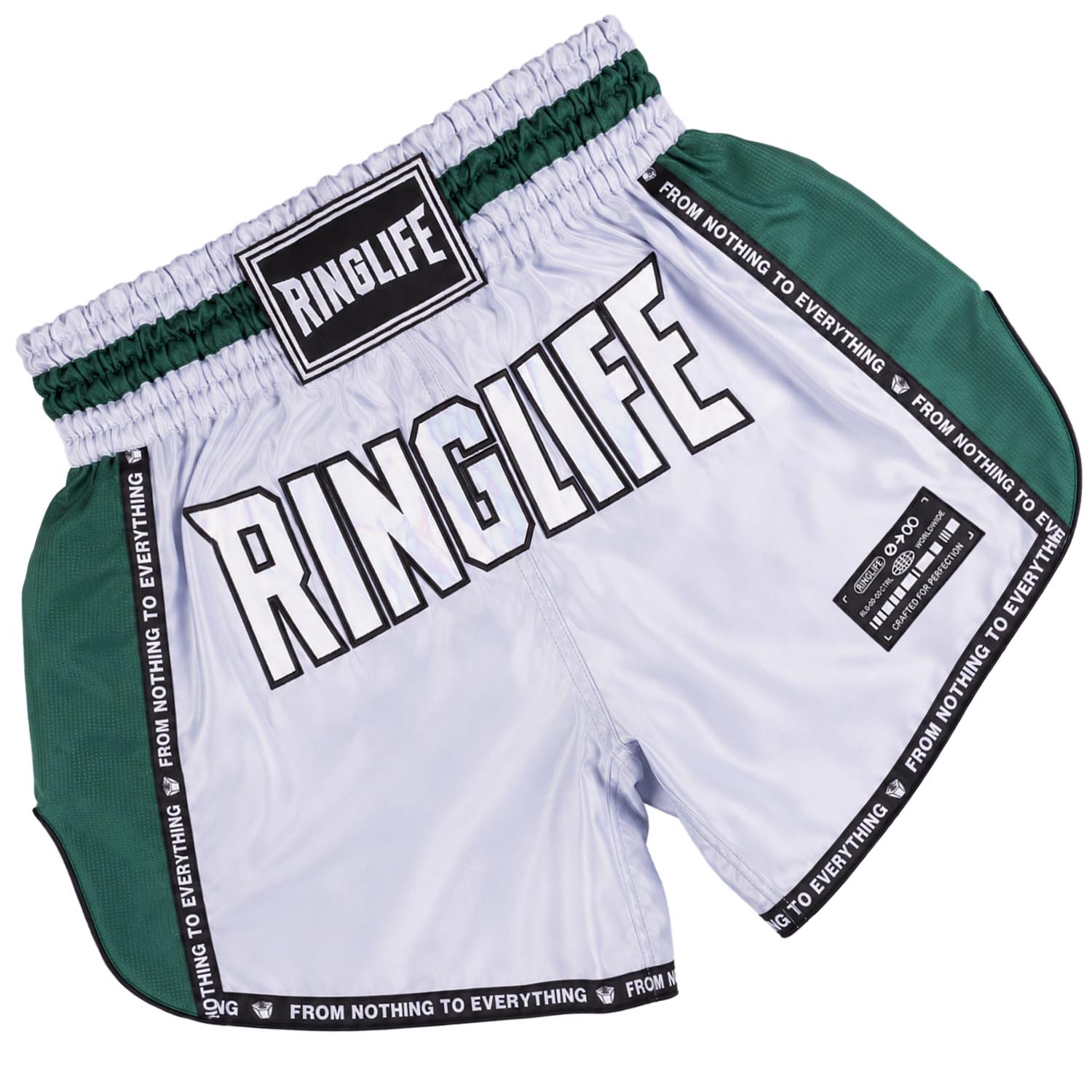 RINGLIFE Muay Thai Shorts, Vanguard, silver-green, S