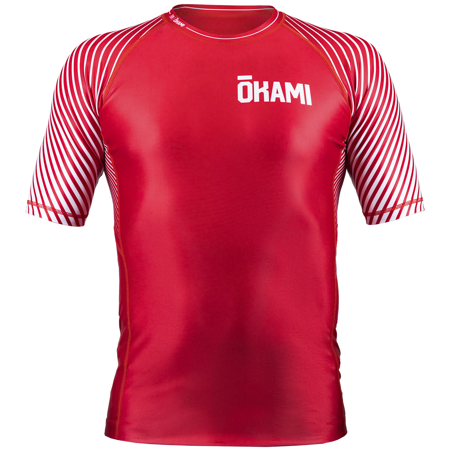 OKAMI Rashguard, S/S, Big Kanji, rot, XL