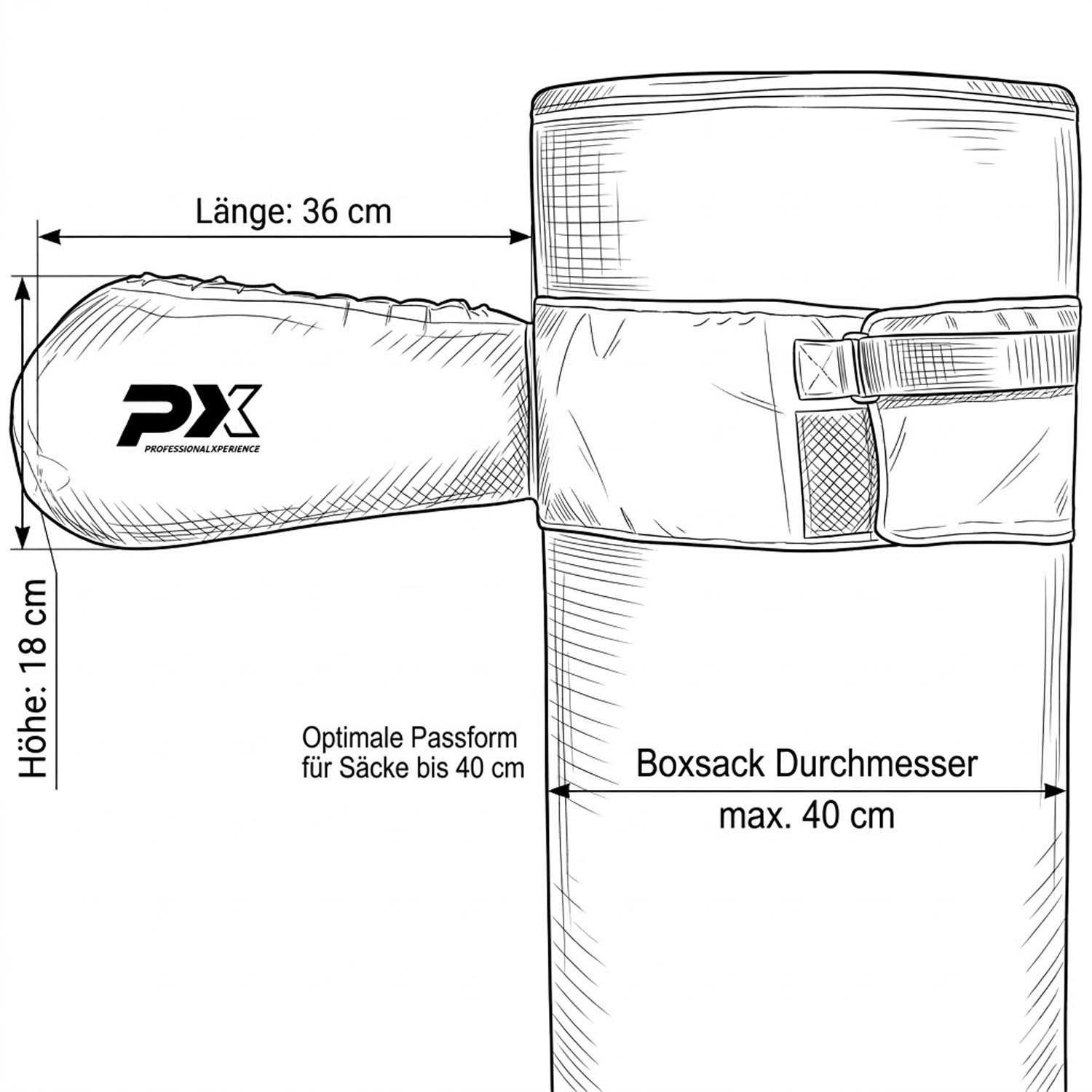 PX Double Mitts for Punch Bags, black