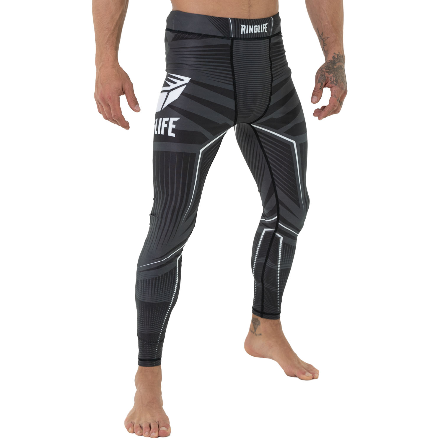 RINGLIFE Compression Pants - Octaring schwarz-weiss M