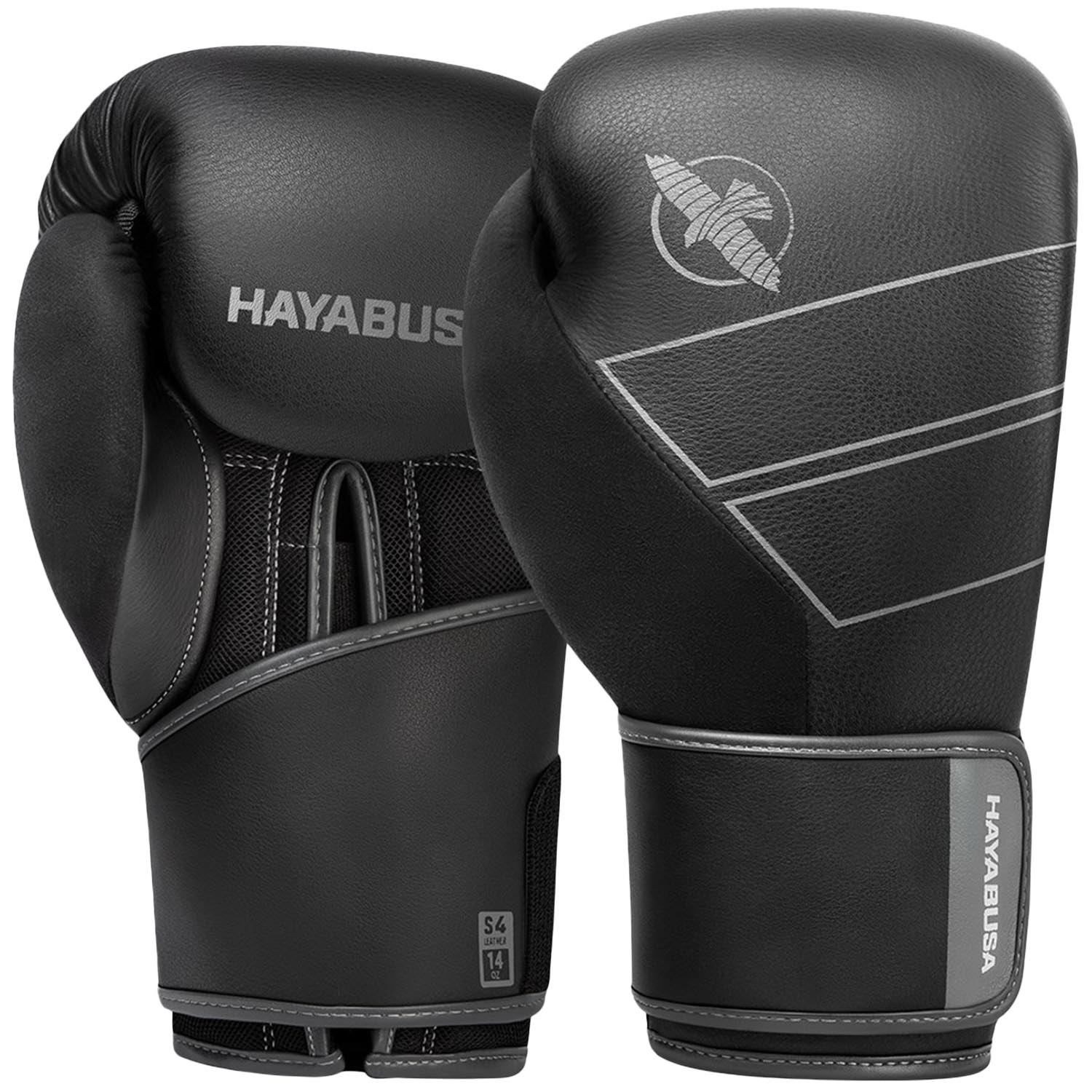 Hayabusa Boxhandschuhe, S4, Leder, schwarz, 14 Oz