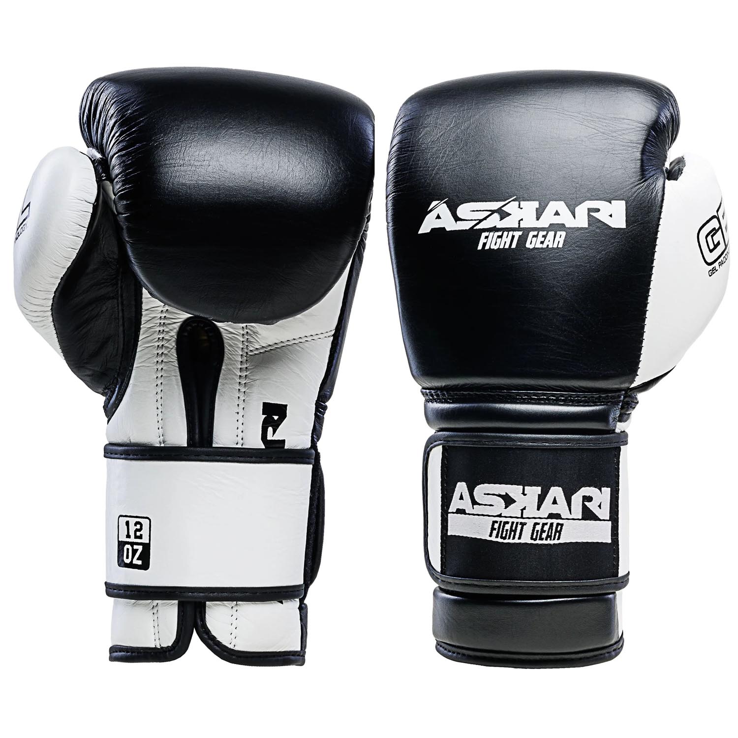 ASKARI Boxing Gloves, Shockwave, black-white, 16 Oz