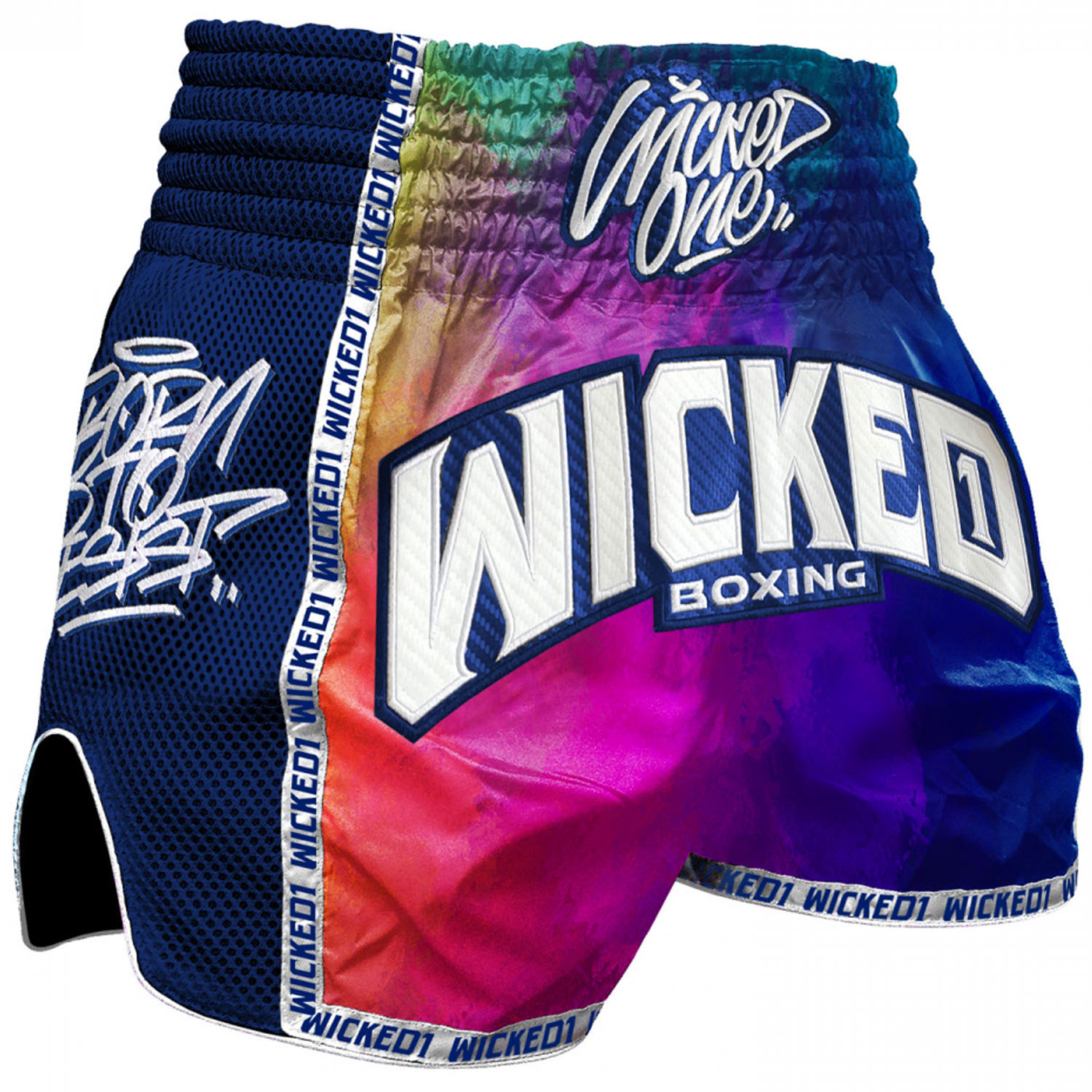 Wicked One Muay Thai Shorts, Rainbow Warrior