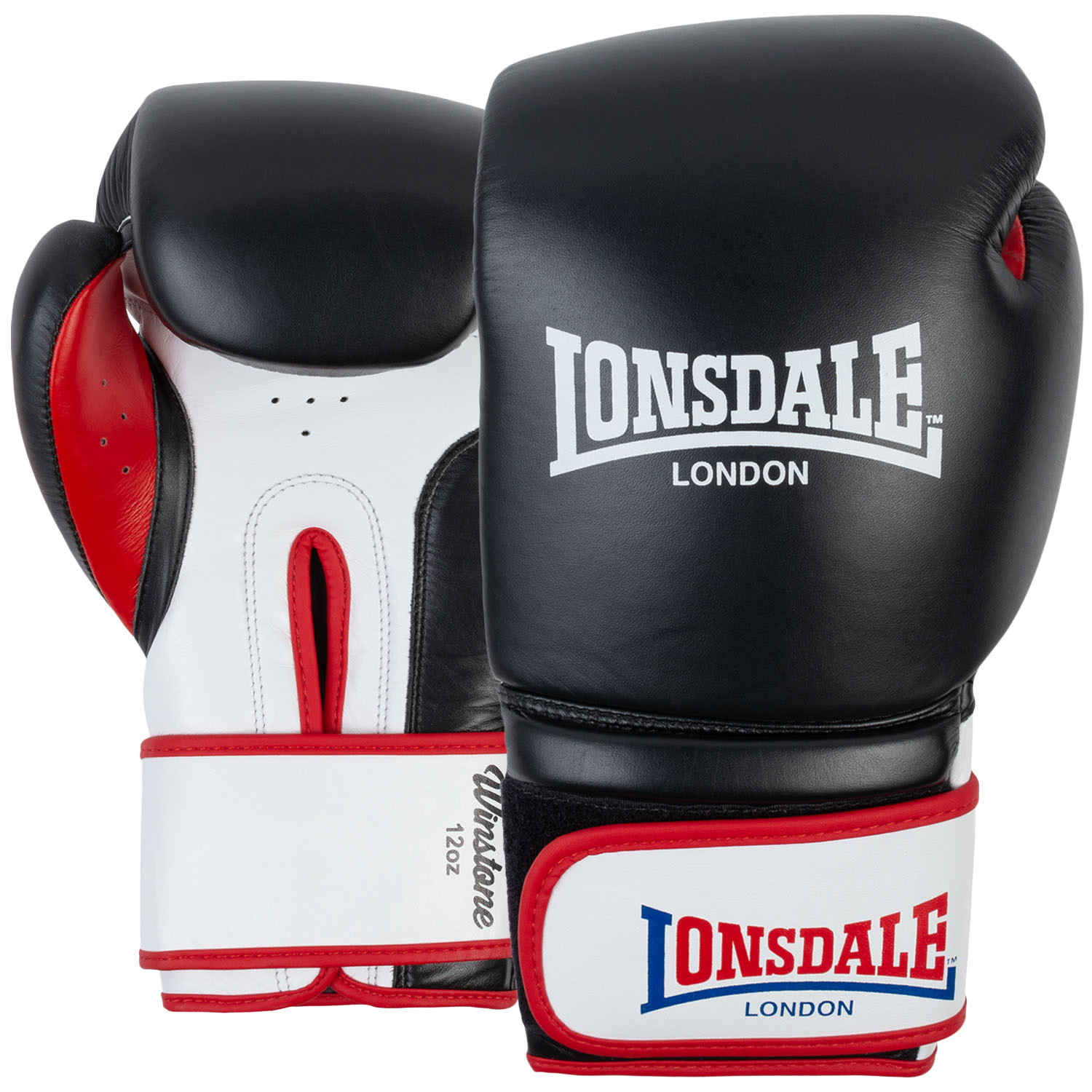 Lonsdale Boxhandschuhe, Winstone, schwarz-weiß-rot, 16 Oz
