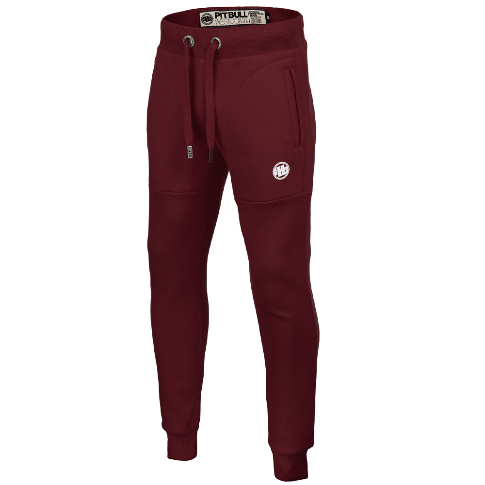 Pit Bull West Coast Jogginghosen, Small Logo, weinrot, XXXL