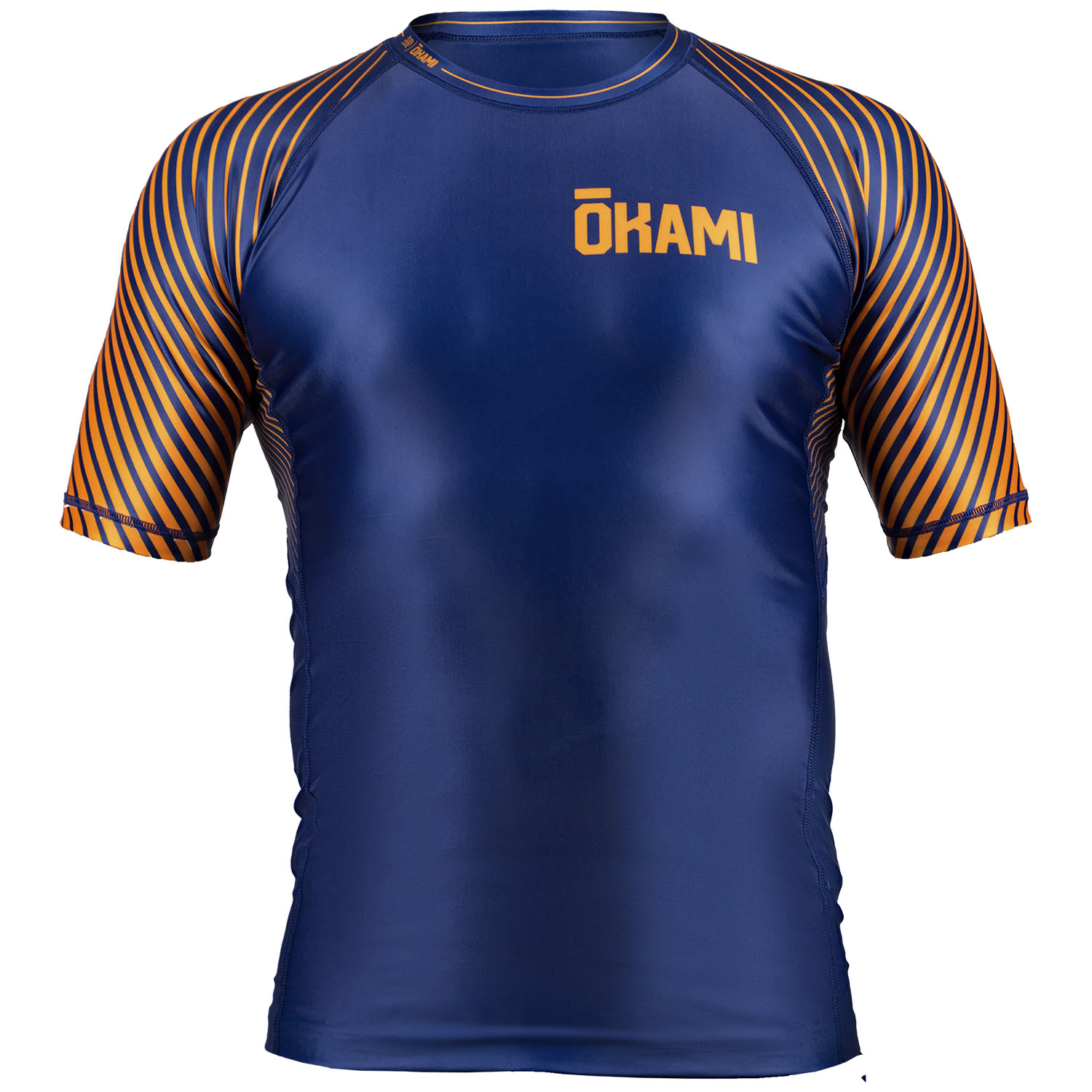 OKAMI Rashguard, S/S, Big Kanji, navy, S