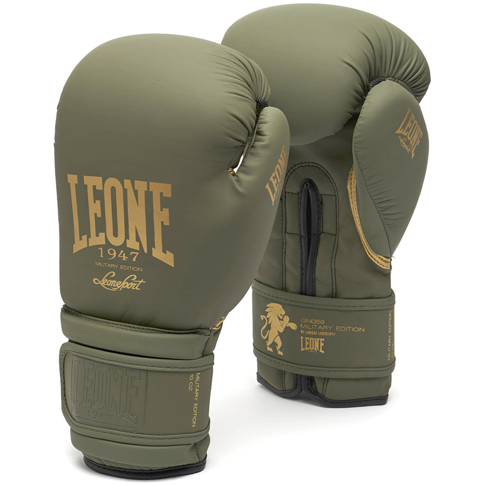 LEONE Boxing Gloves, Military Edition, khaki, 16 Oz