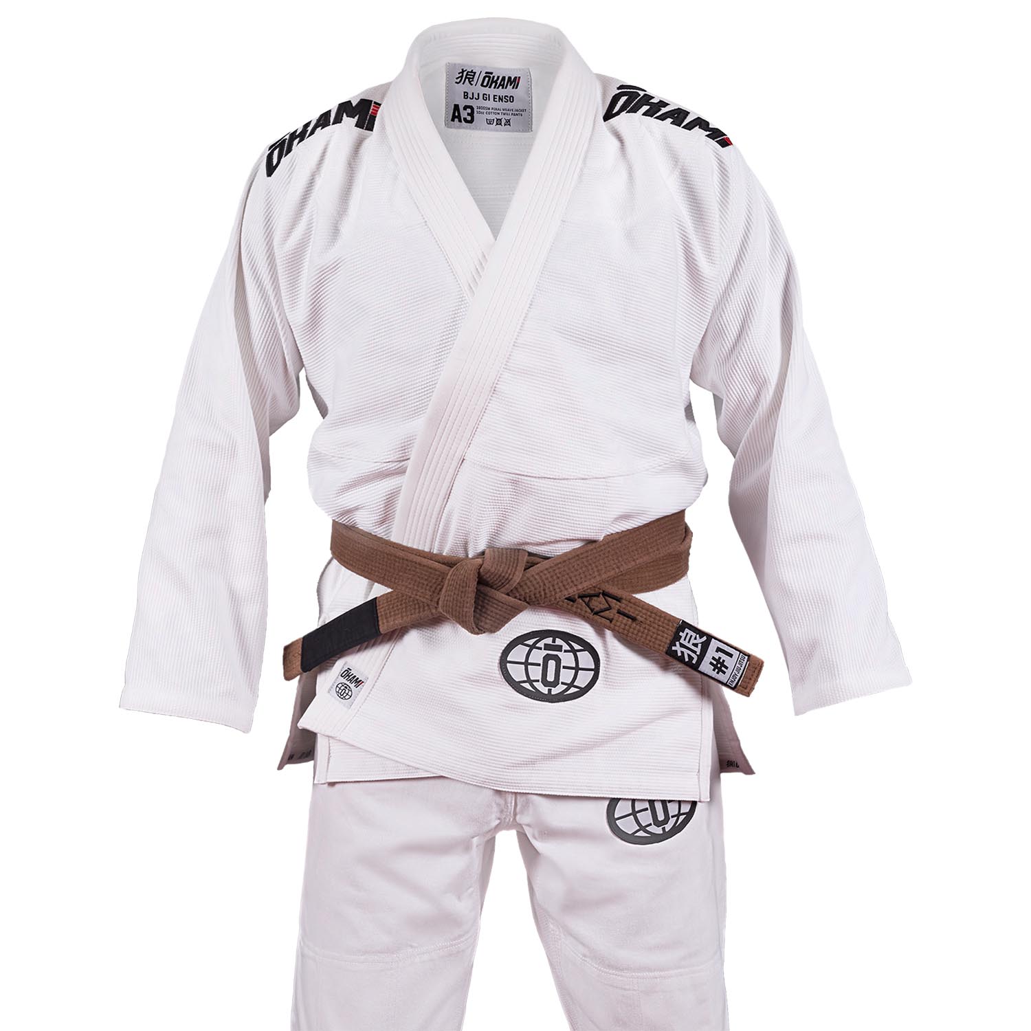 OKAMI BJJ GI, Enso, white, A1