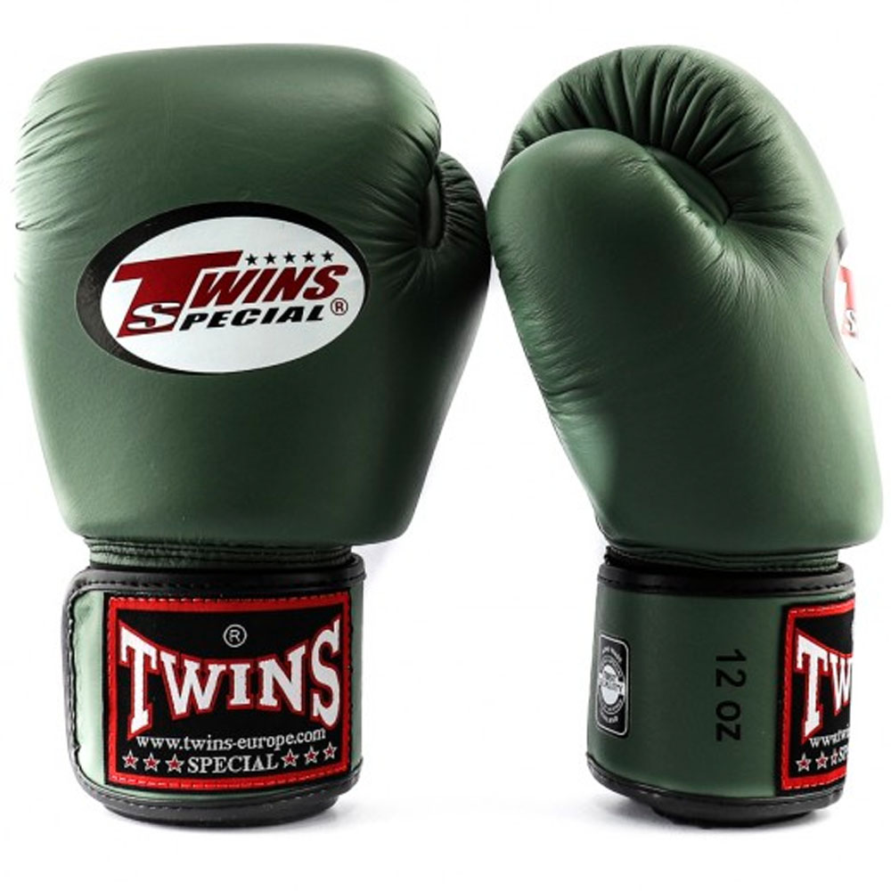 TWINS Special Boxing Gloves, Leather BGVL-3, military, 14 Oz