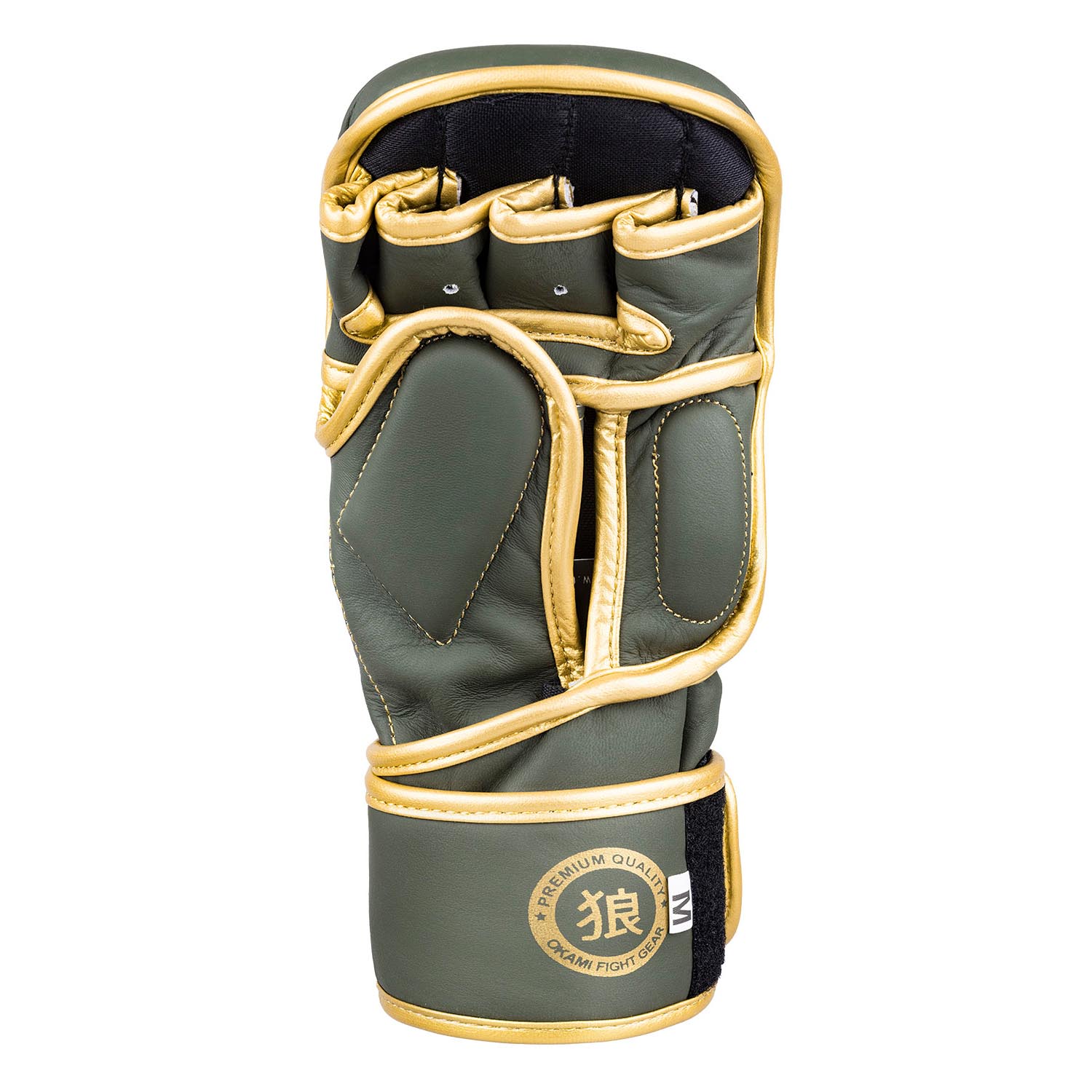 OKAMI MMA Sparring Gloves, Competitor V2, olive-gold, M