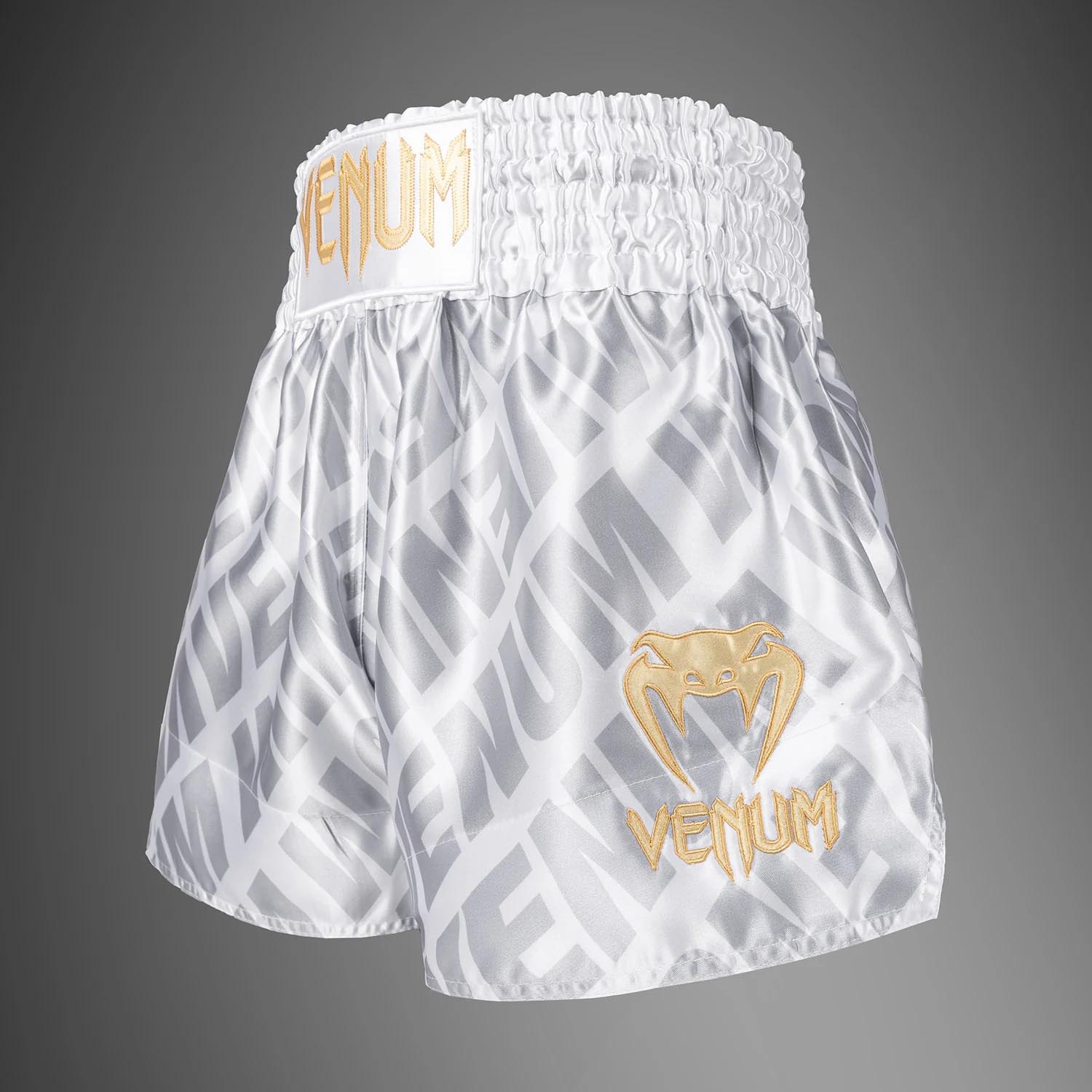 VENUM Muay Thai Shorts, Contender XT, white-silver, M