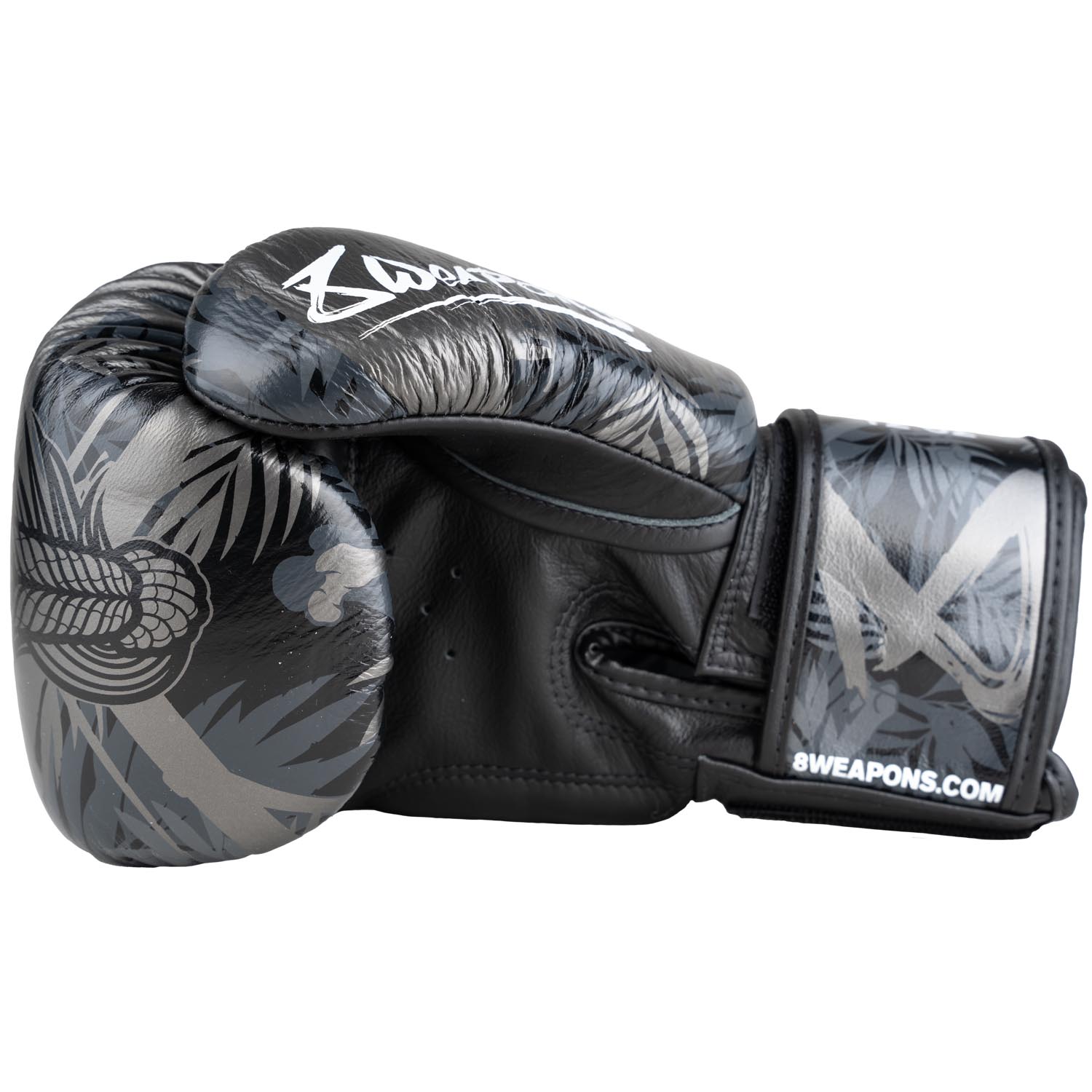 8 WEAPONS Boxing Gloves, Bone Island, black, 10 Oz
