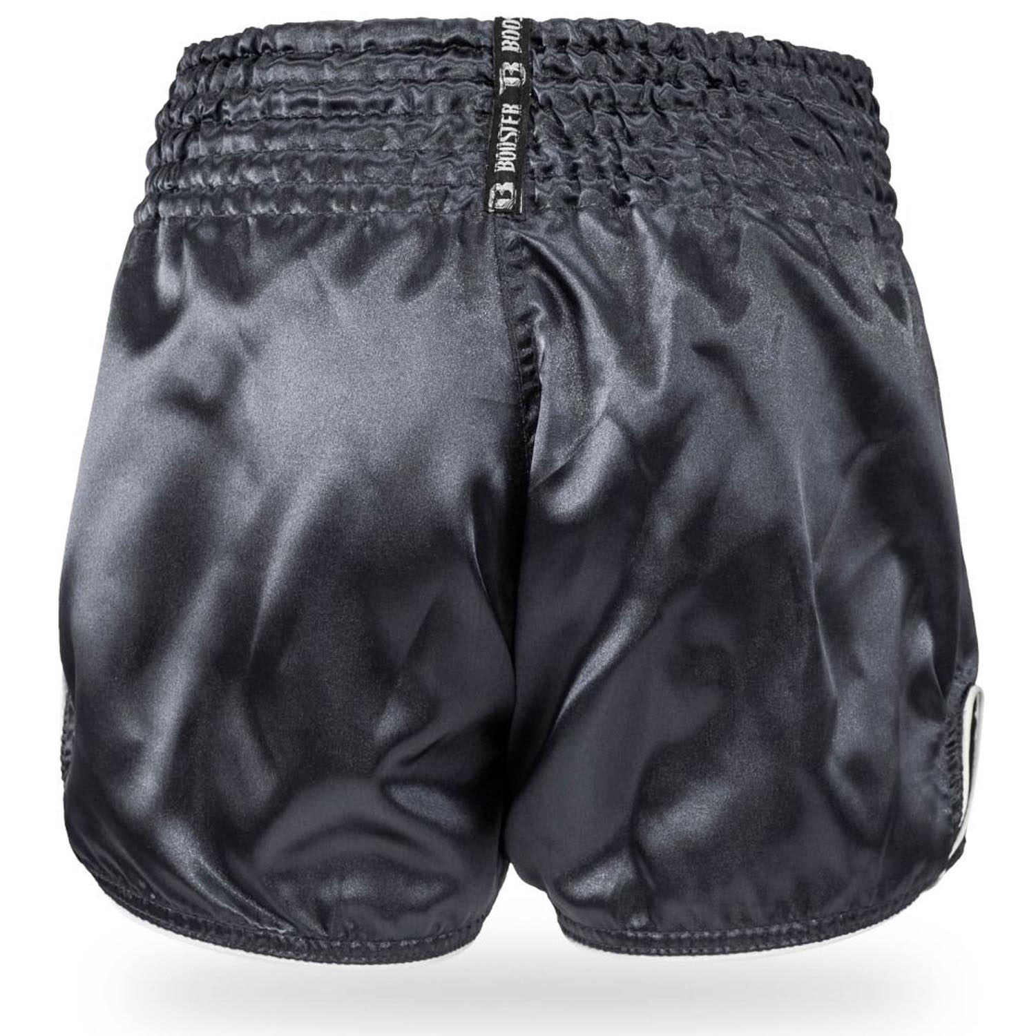 Booster Muay Thai Shorts, Kids Plain V2, black, XS