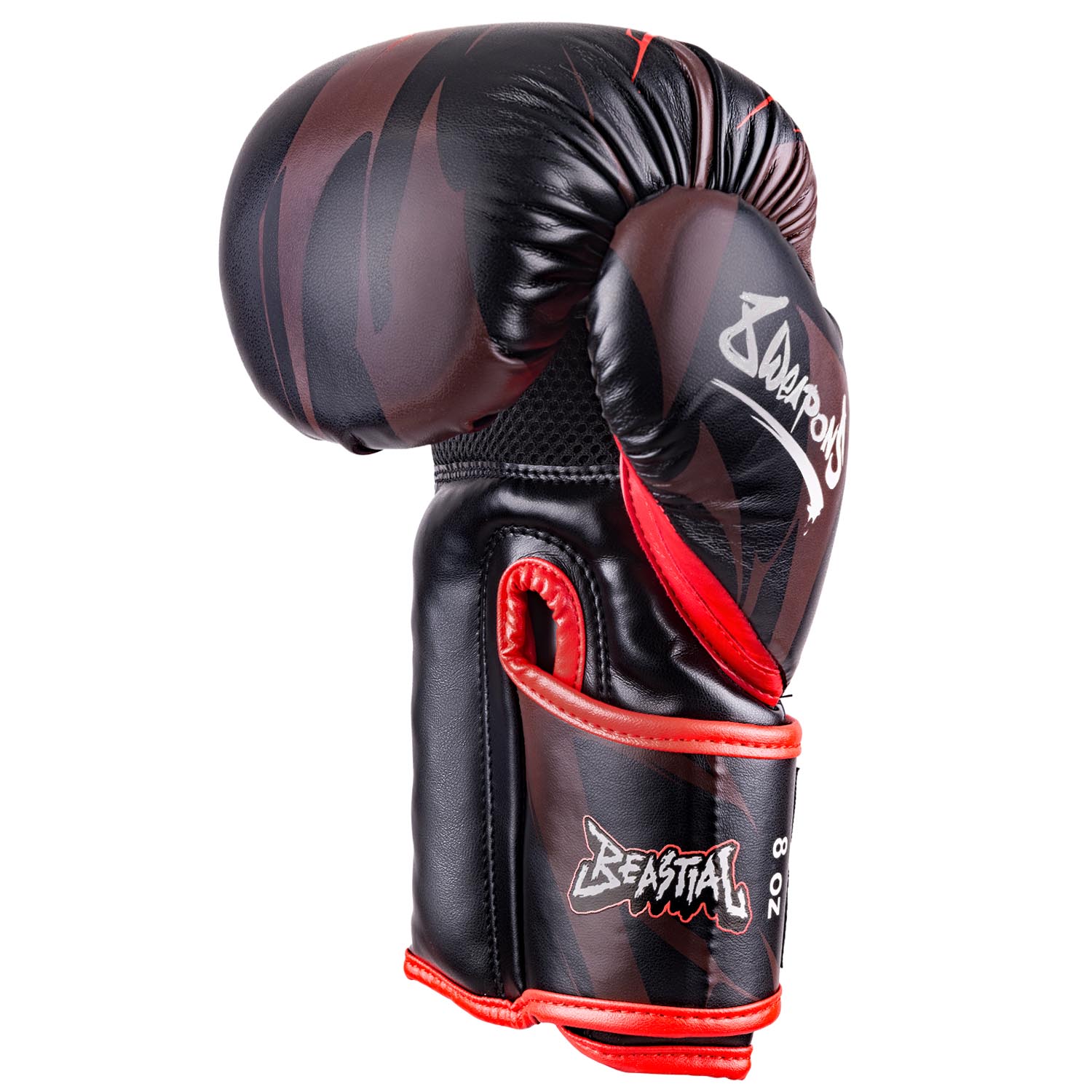 8 WEAPONS Boxing Gloves, Kids, Beastial Wolf, black-red, 10 Oz