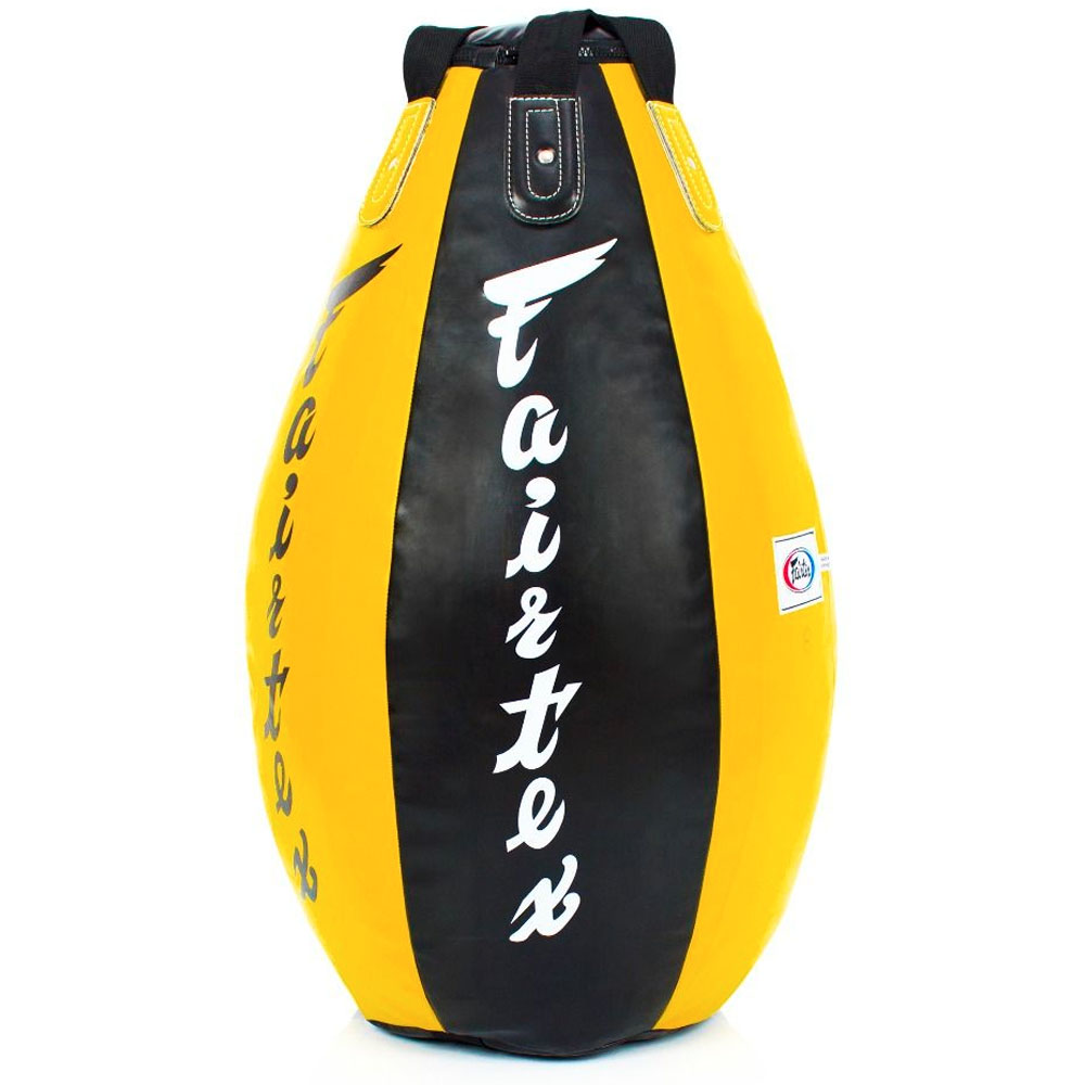 Fairtex Boxsack, Super Tear Drop HB15, ungefüllt, schw-gelb