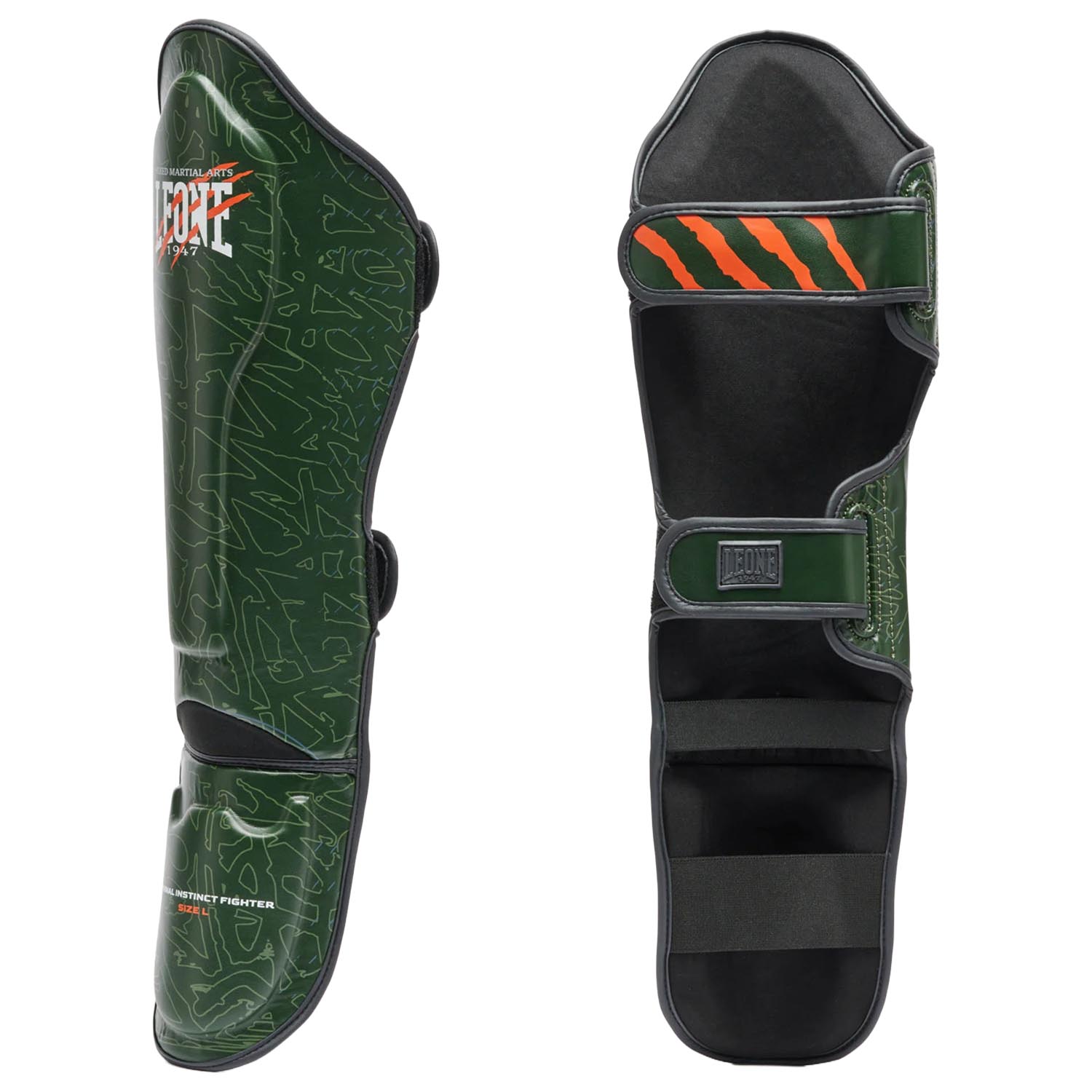 LEONE Shin Guard, Primal Instinct, green, S