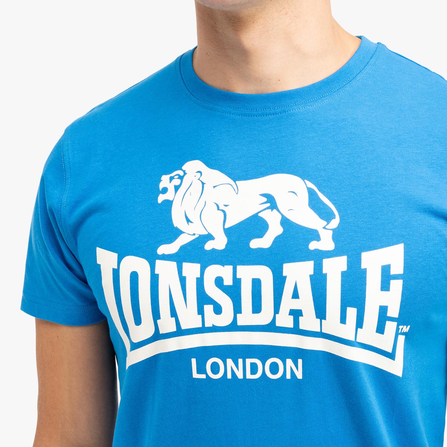 Lonsdale T-Shirt, Logo, blue-white, XXXL