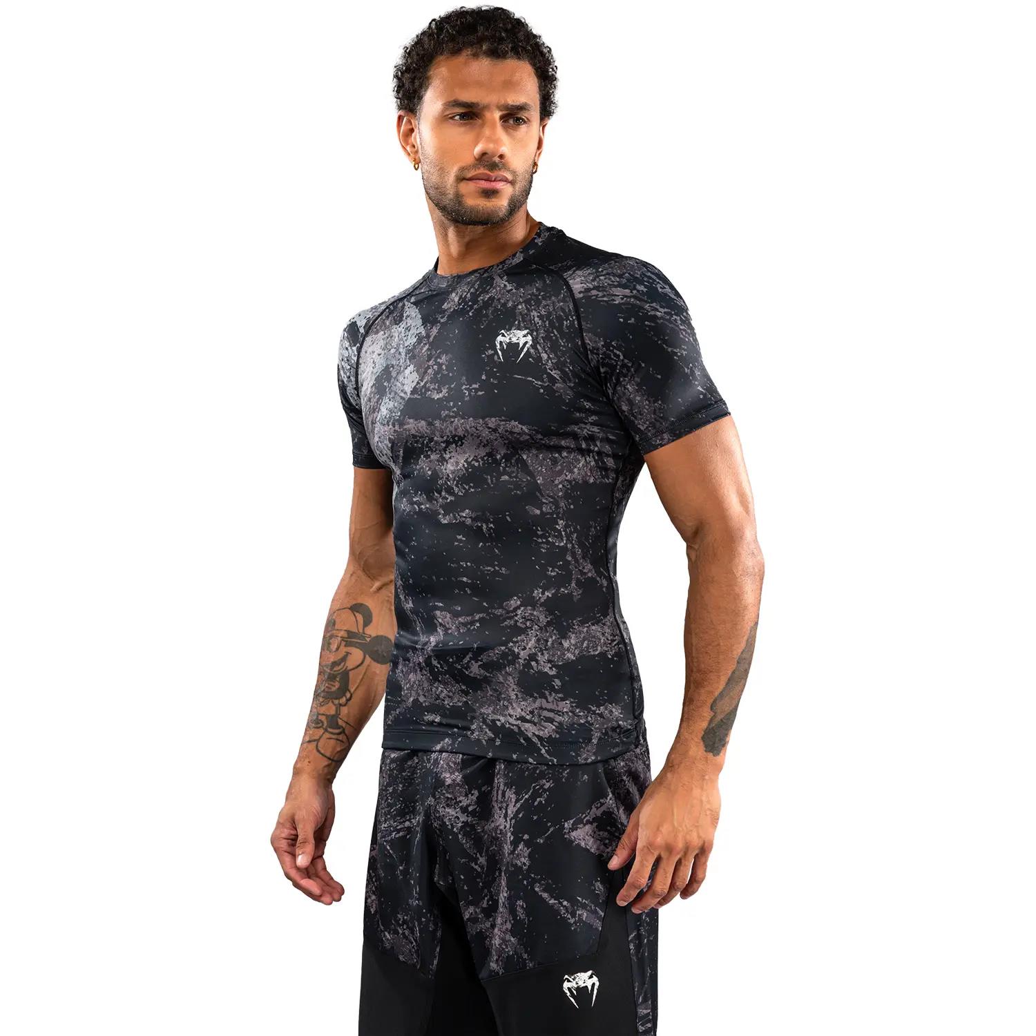 VENUM Rashguard, S/S, Rage & Workout, black-grey, S