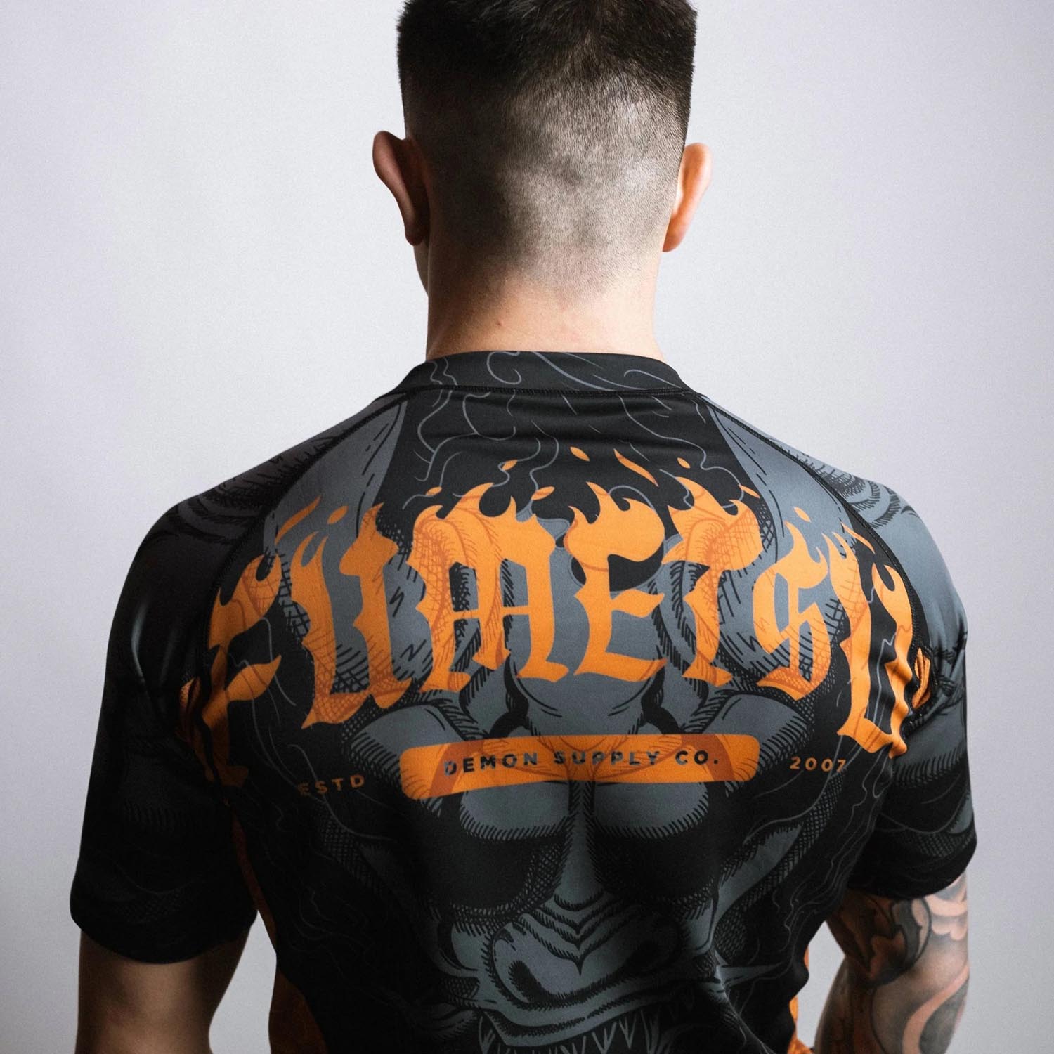 Fumetsu Rashguard, S/S, Oni, black-bronze, XXL