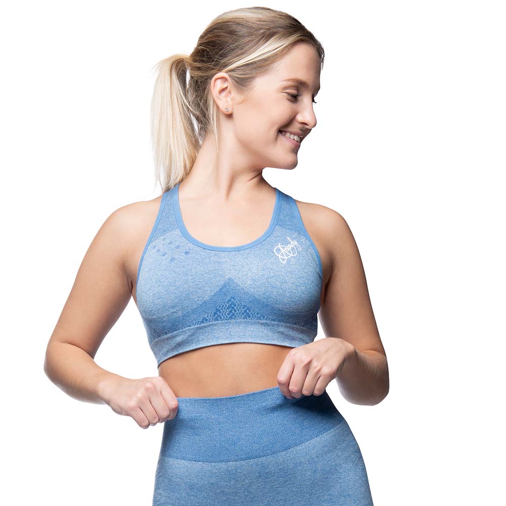 Anarchy Apparel Seamless Sports Bra, Wabisabi, blau, XS