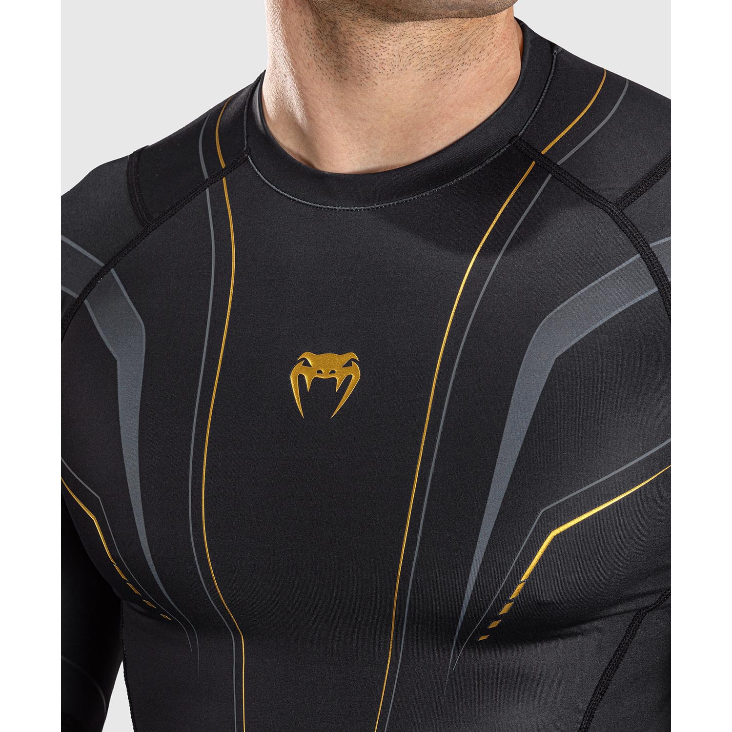 VENUM Rashguard, L/S, Streamline, black-gold, XXL