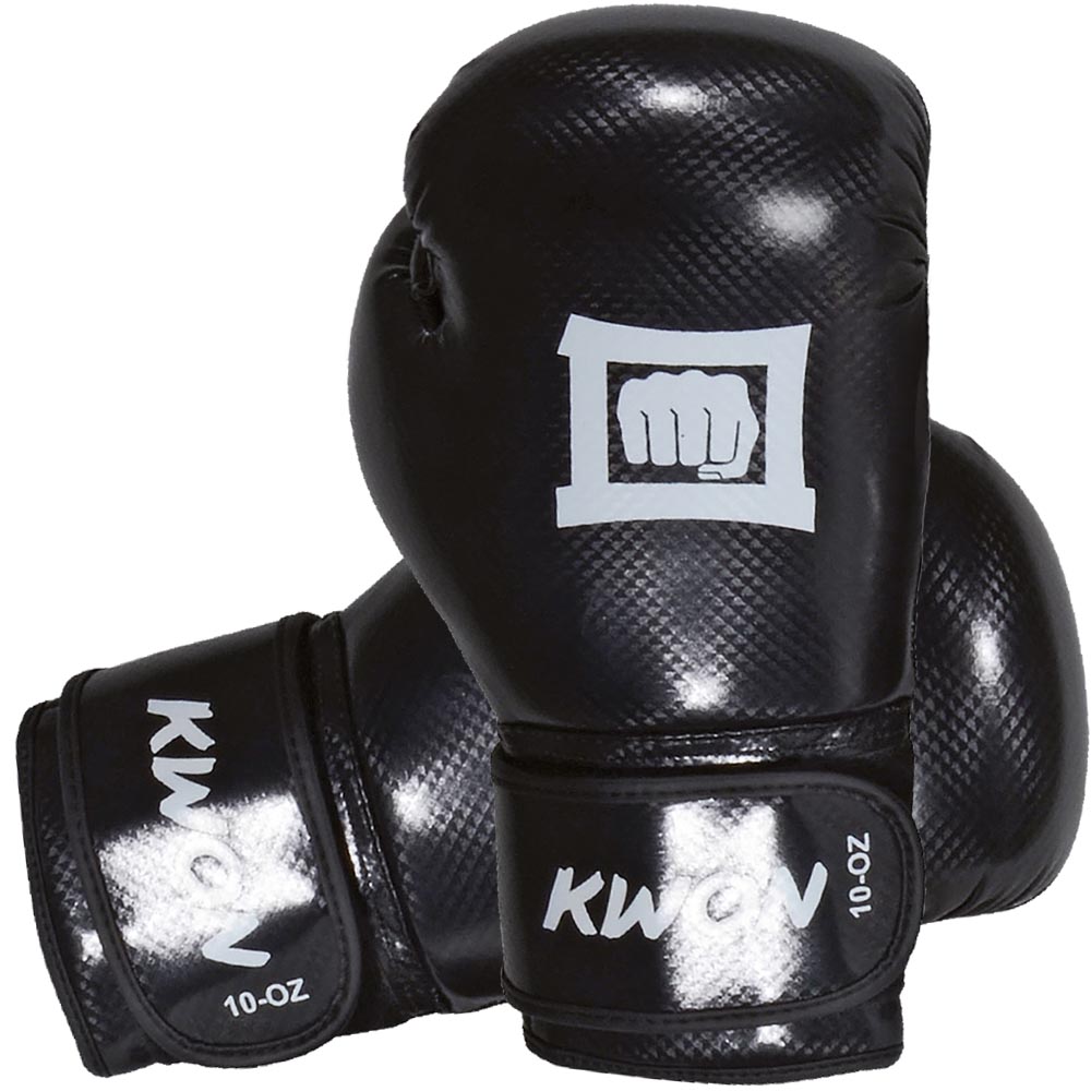 KWON Boxhandschuhe, Fitness Reflekt, schwarz, 10 Oz