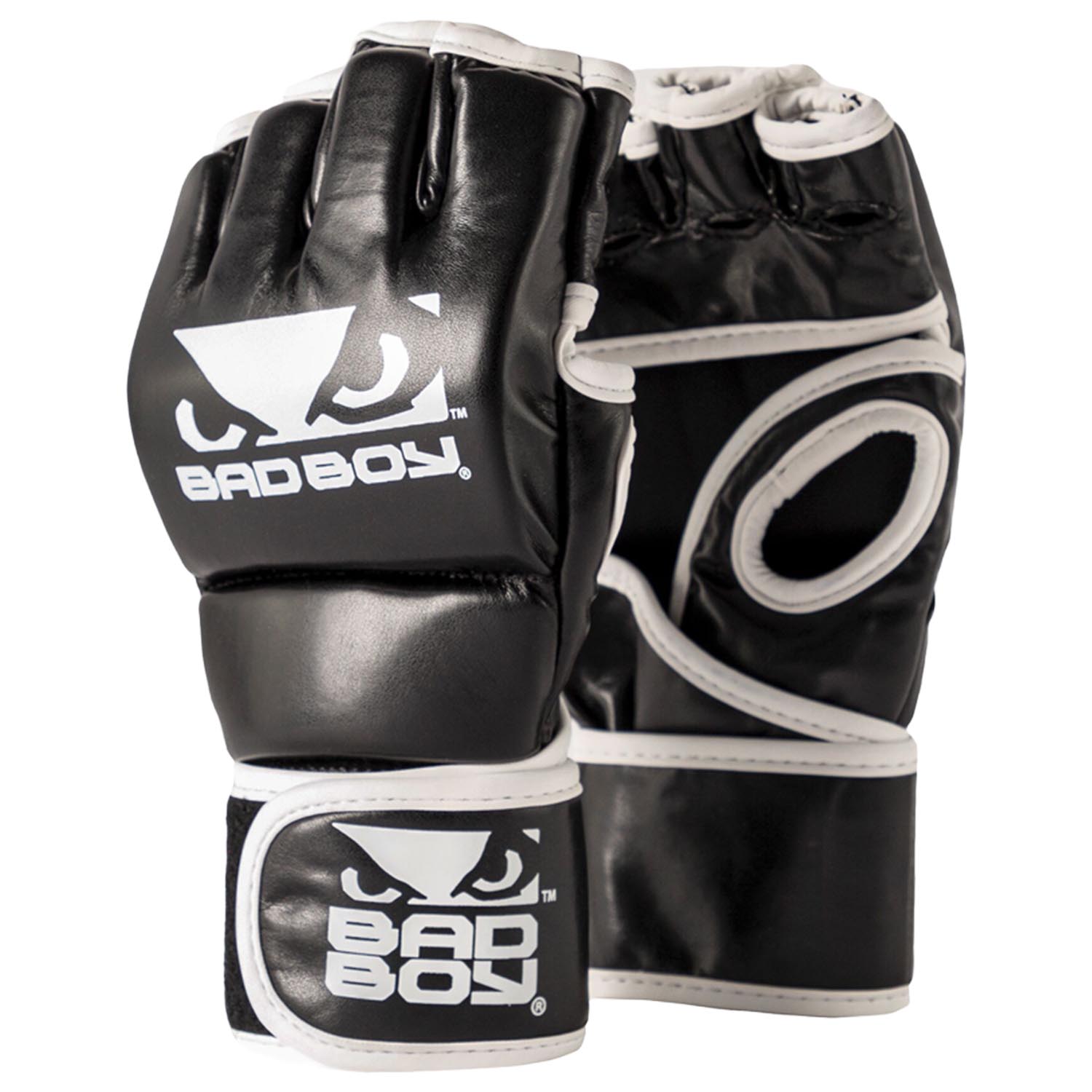 Bad Boy MMA Gloves, No Thumb, black-white, S/M