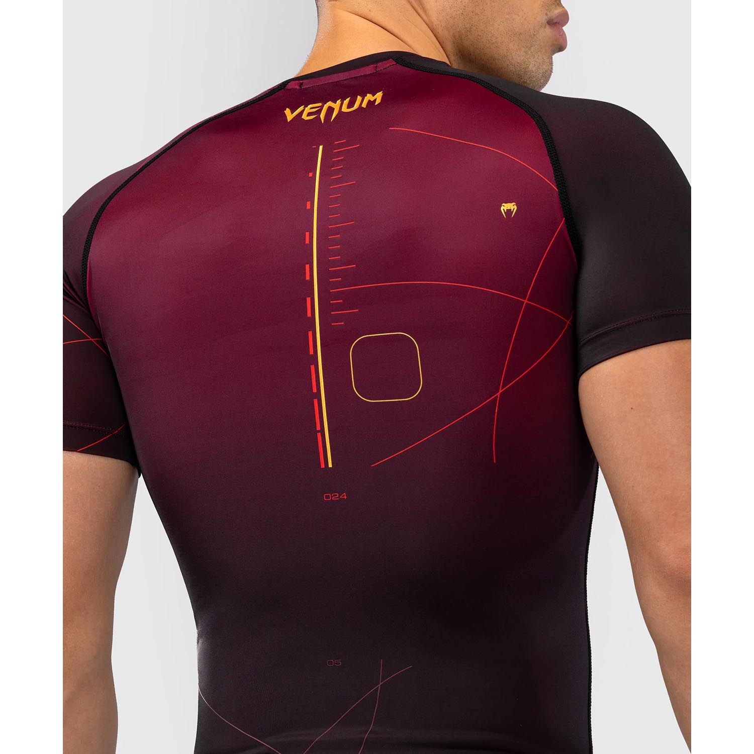 VENUM Rashguard, S/S, Tactical XT, winered-gold, XXL