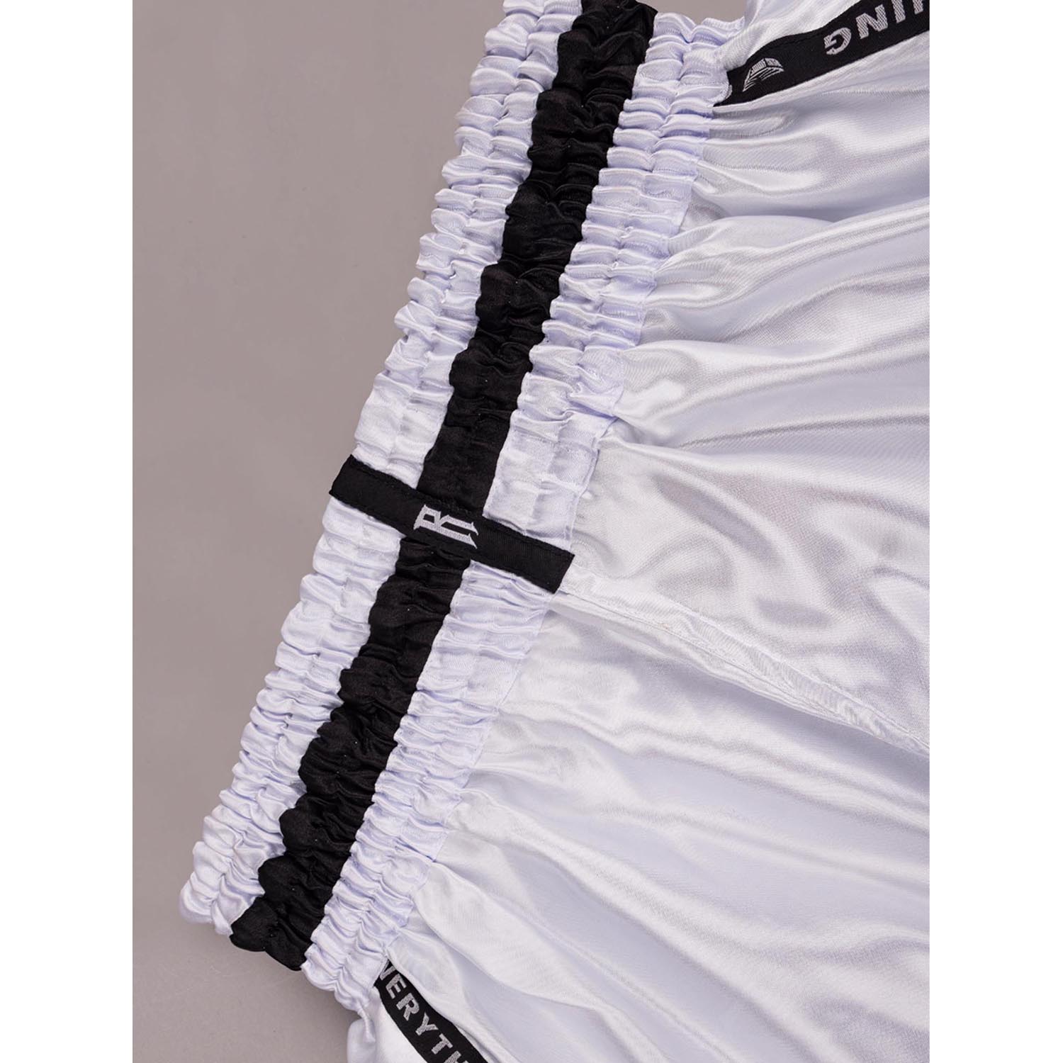 RINGLIFE Muay Thai Shorts, Label, white, S
