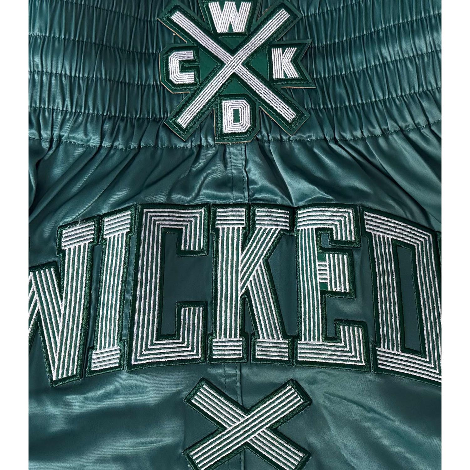Wicked One Muay Thai Shorts, Cross Line, green-white, XXL