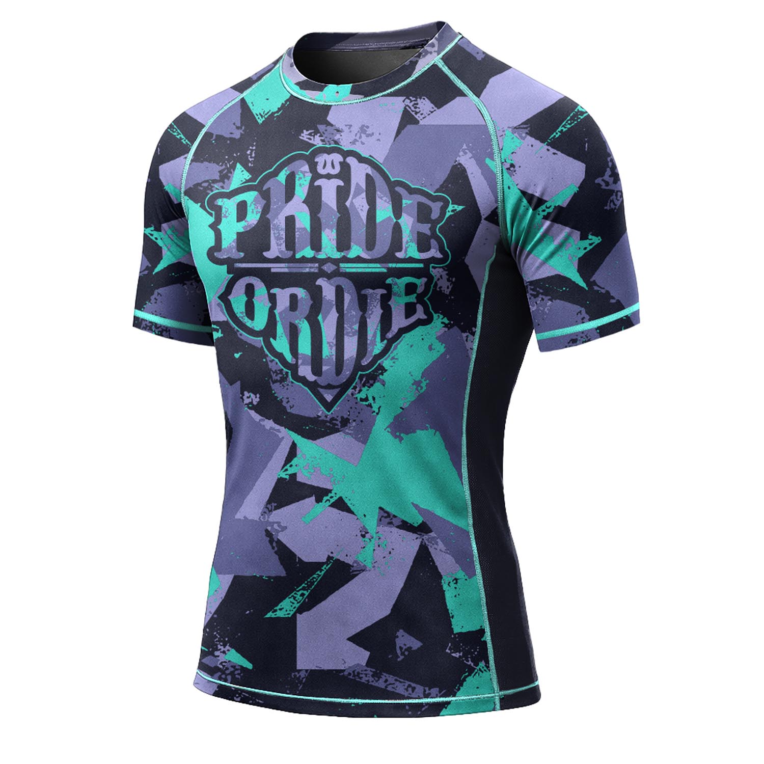 PRiDEorDiE Rashguard, S/S, Reckless 2.0, grey-green, XXL