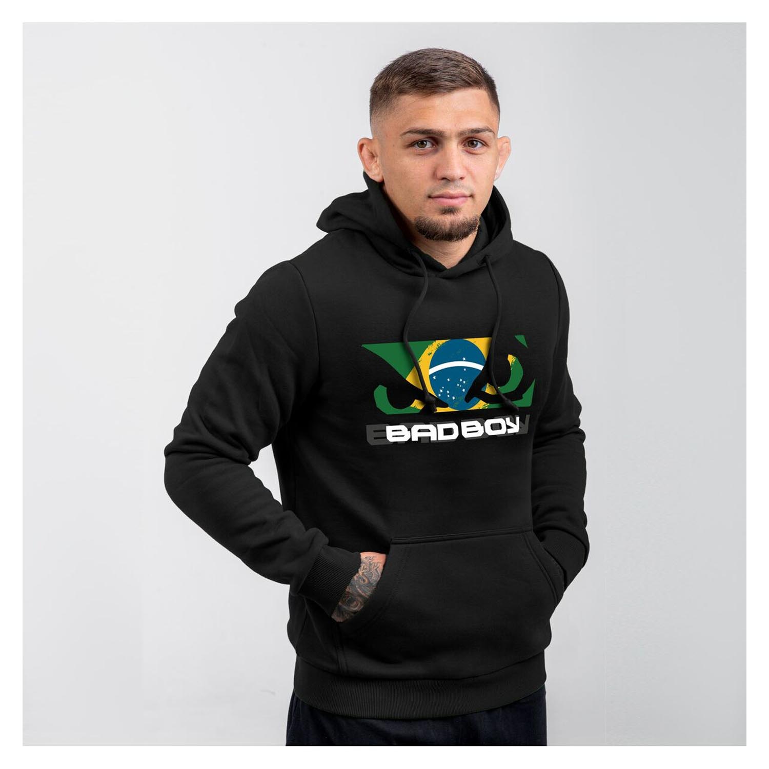 Bad Boy Hoody, Brazilian Flag, black, M