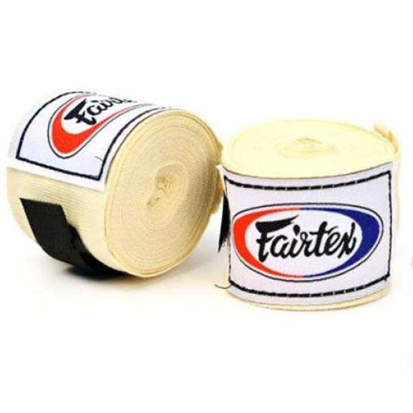 Fairtex Boxbandagen, halb-elastisch, 4.5 m, weiß
