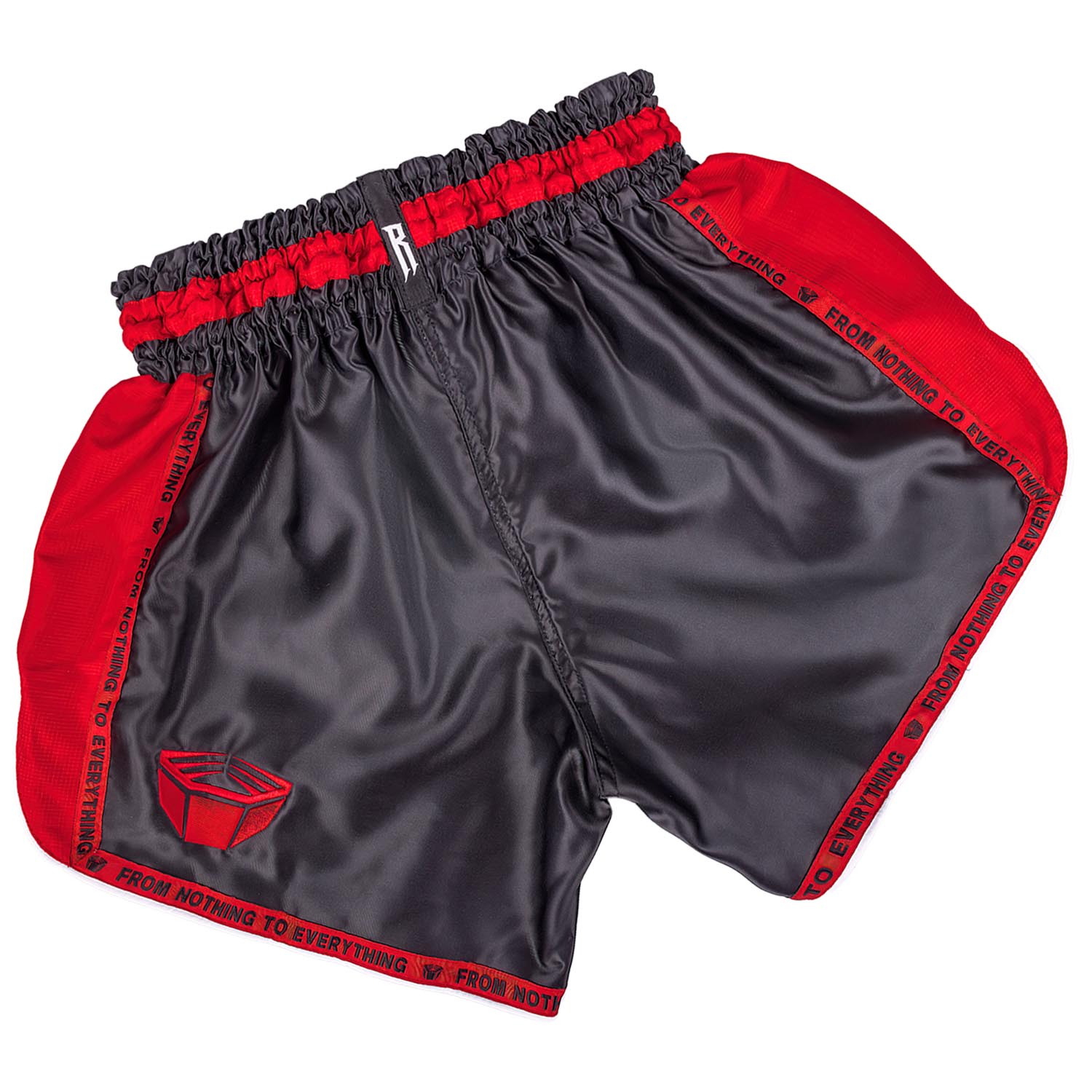 RINGLIFE Muay Thai Shorts, Vanguard, black-red, XXL