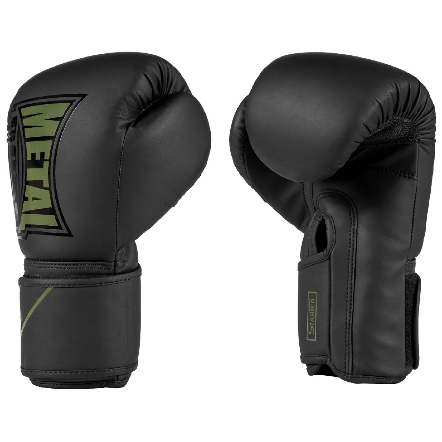 Metal Boxe Boxing Gloves, Starter, black-khaki, 16 Oz