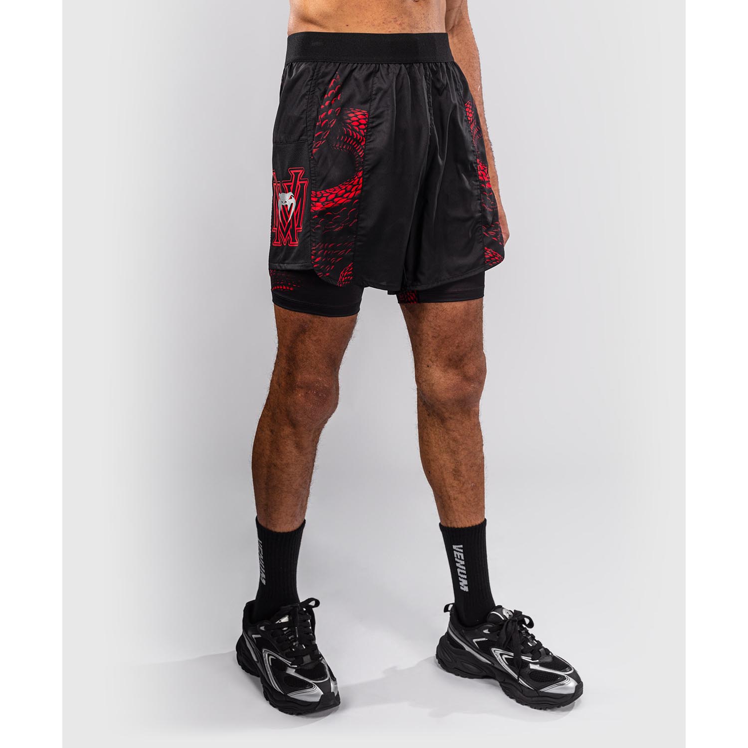 VENUM Training Shorts, Matupa, black-red-silver, XXL