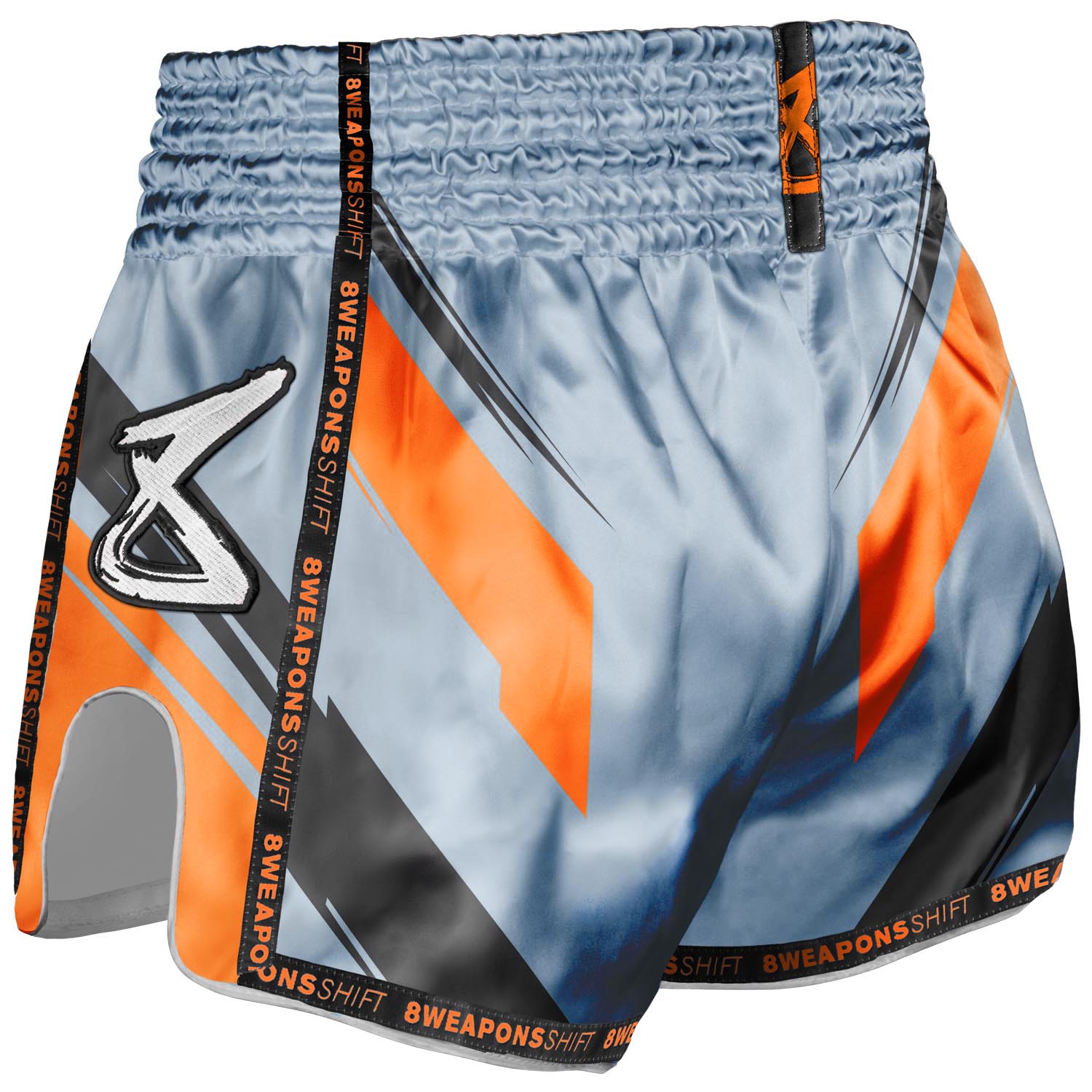 8 WEAPONS Muay Thai Shorts, Shift, ice-grey-orange, XXL