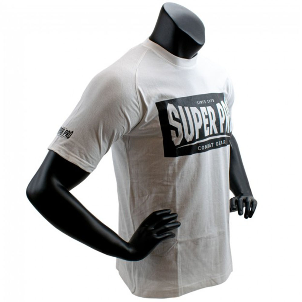 Super Pro T-Shirt, Block Logo, weiß-schwarz