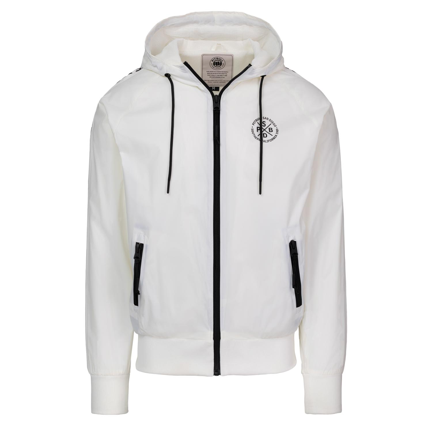 Pit Bull West Coast Transitional Jacket, Athletics Tape Logo, white, XXXL