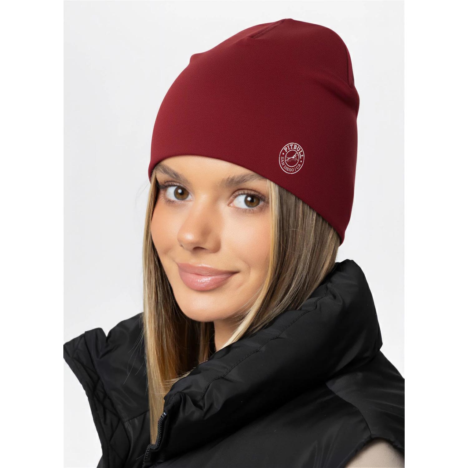 Pit Bull West Coast Beanie, San Diego, winered