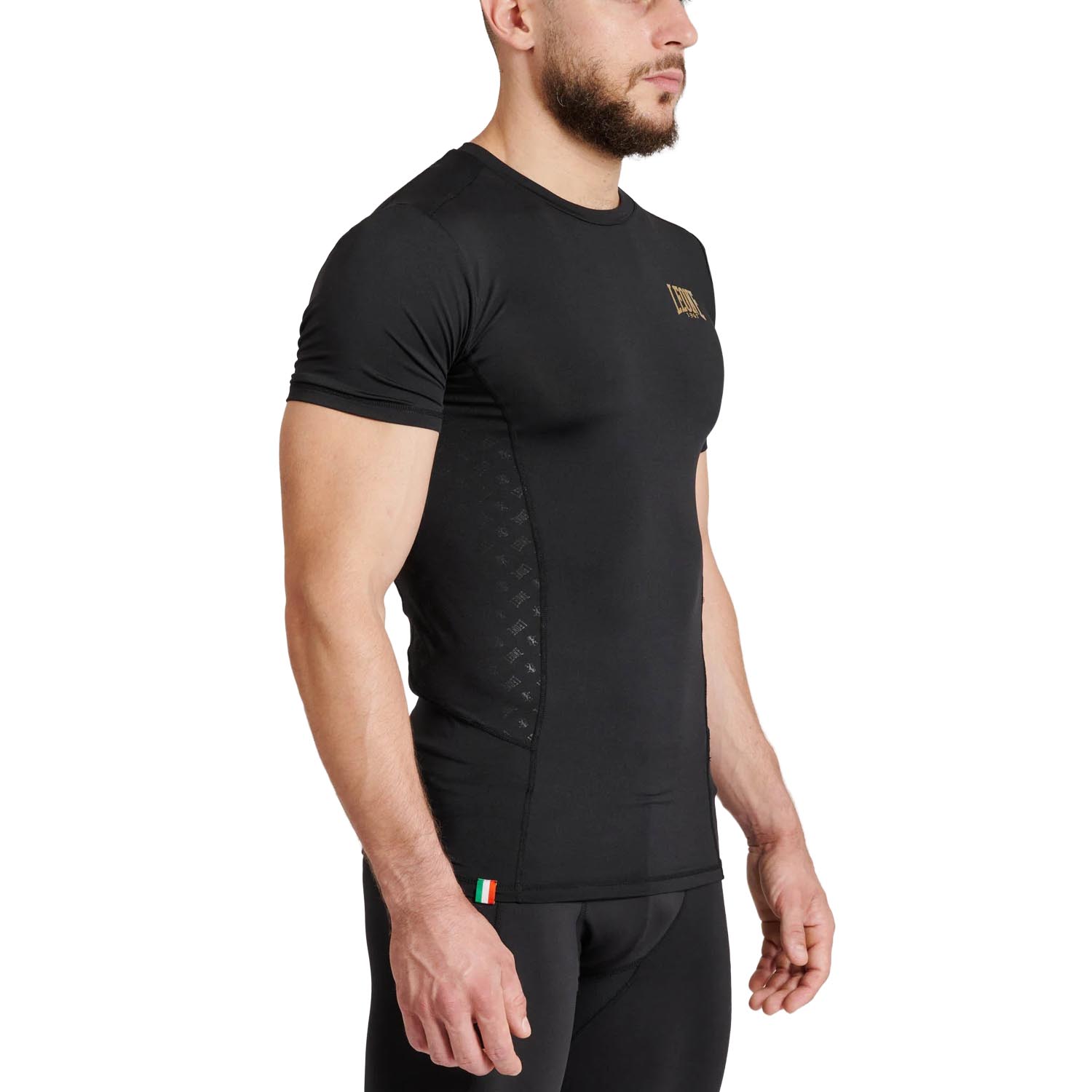 LEONE Rashguard, S/S, DNA, black-gold, XXL