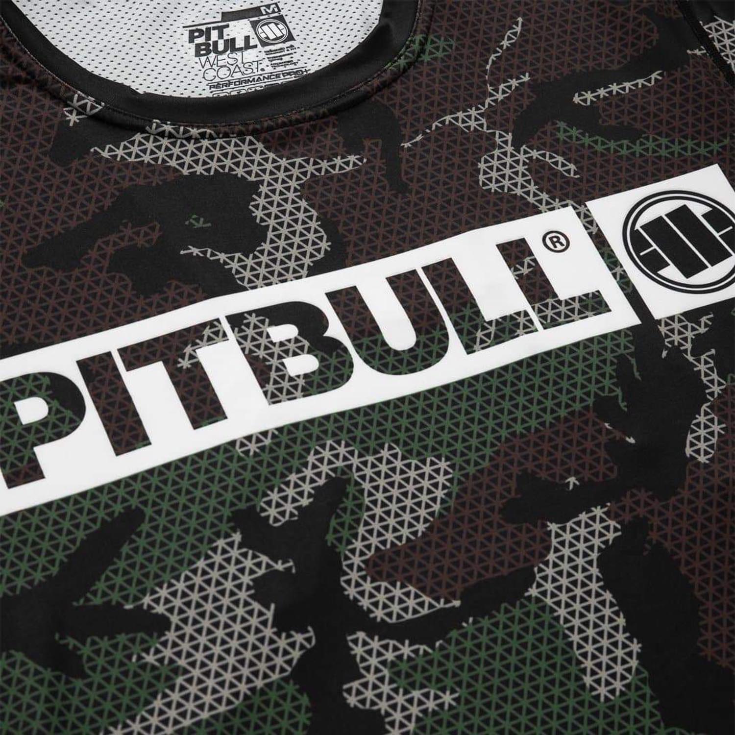 Pit Bull West Coast Fitness Shirt, Mesh Net Hilltop, camo-grün, XXXL