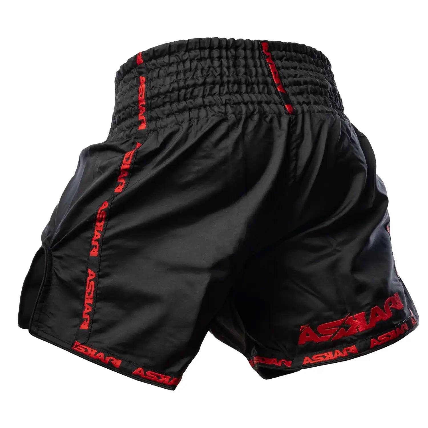 ASKARI Muay Thai Shorts, One Day, black-red, S