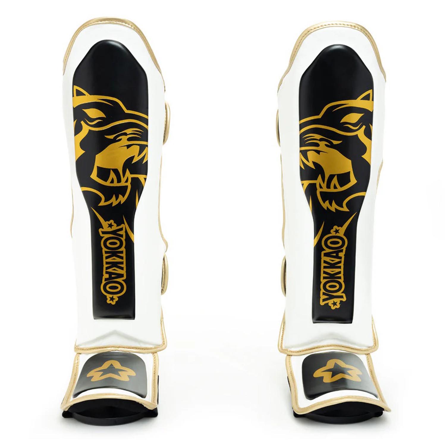 YOKKAO Shinguards, Original Gold, white-black-gold, L