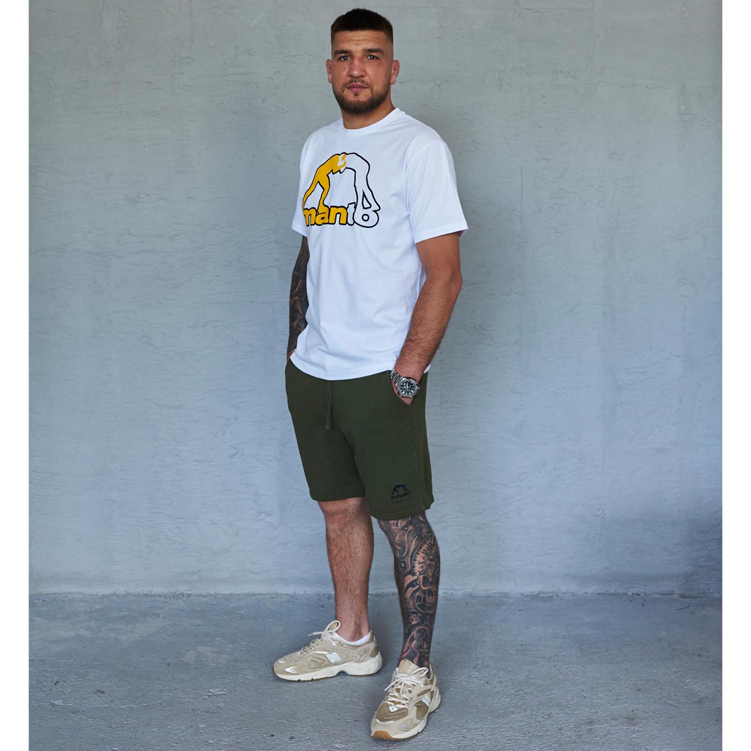 MANTO T-Shirt, Logo, white, M