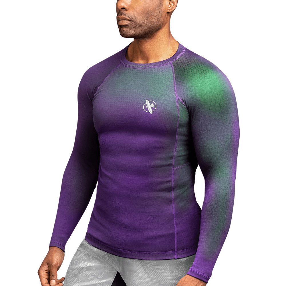 Hayabusa Rashguard, L/S, Fusion, purple-green